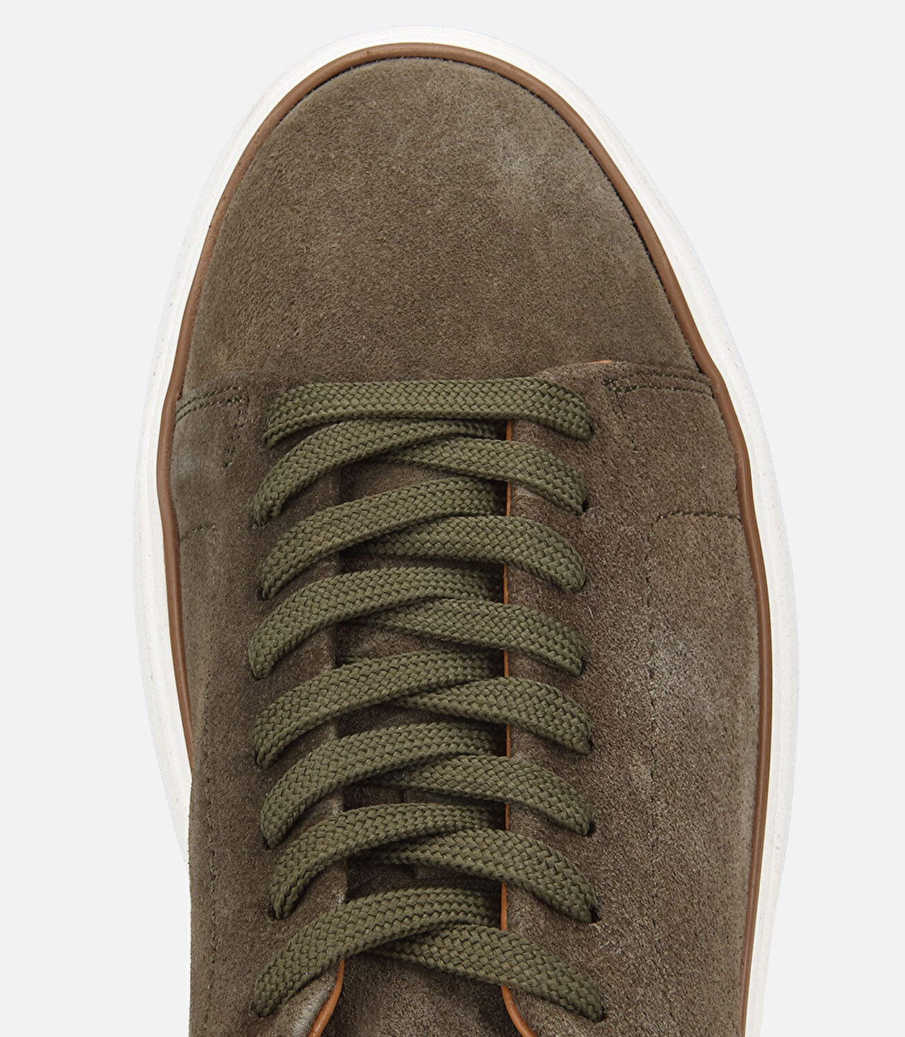 Erkek  Süet Deri Haki Dikiş Detaylı Günlük Ayakkabı