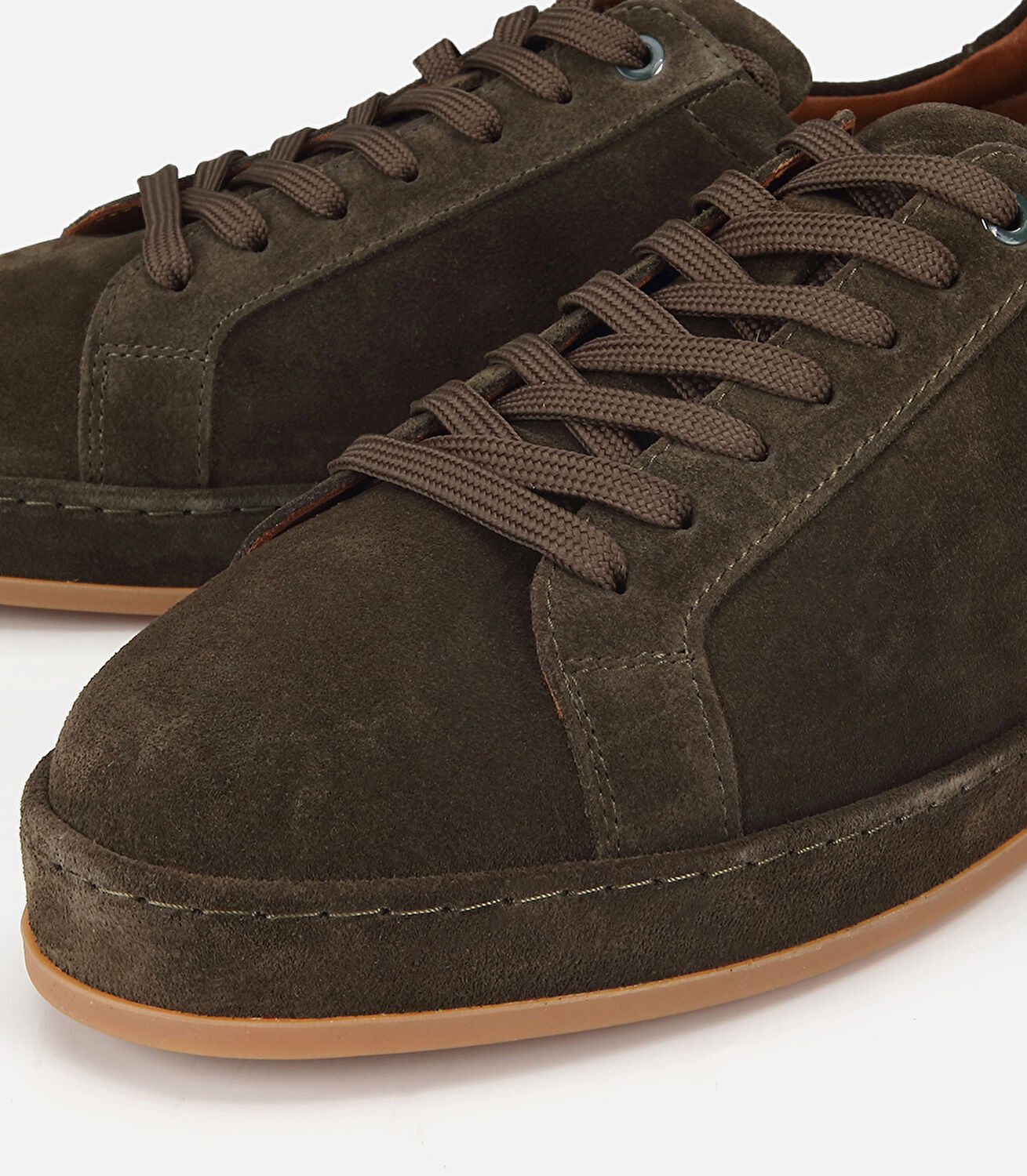 Erkek Süet Deri Haki Dikiş Detaylı Günlük Ayakkabı
