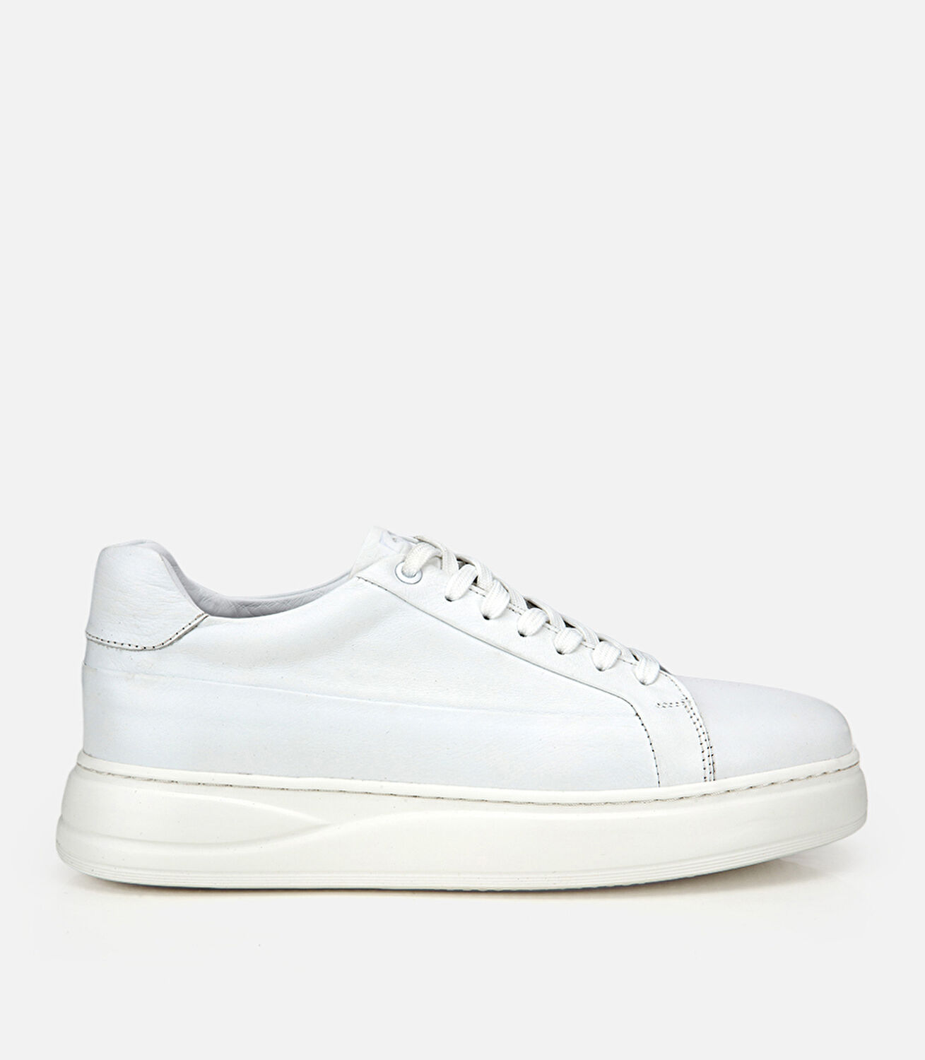 Erkek Deri Beyaz Yüksek Tabanlı Günlük Ayakkabı