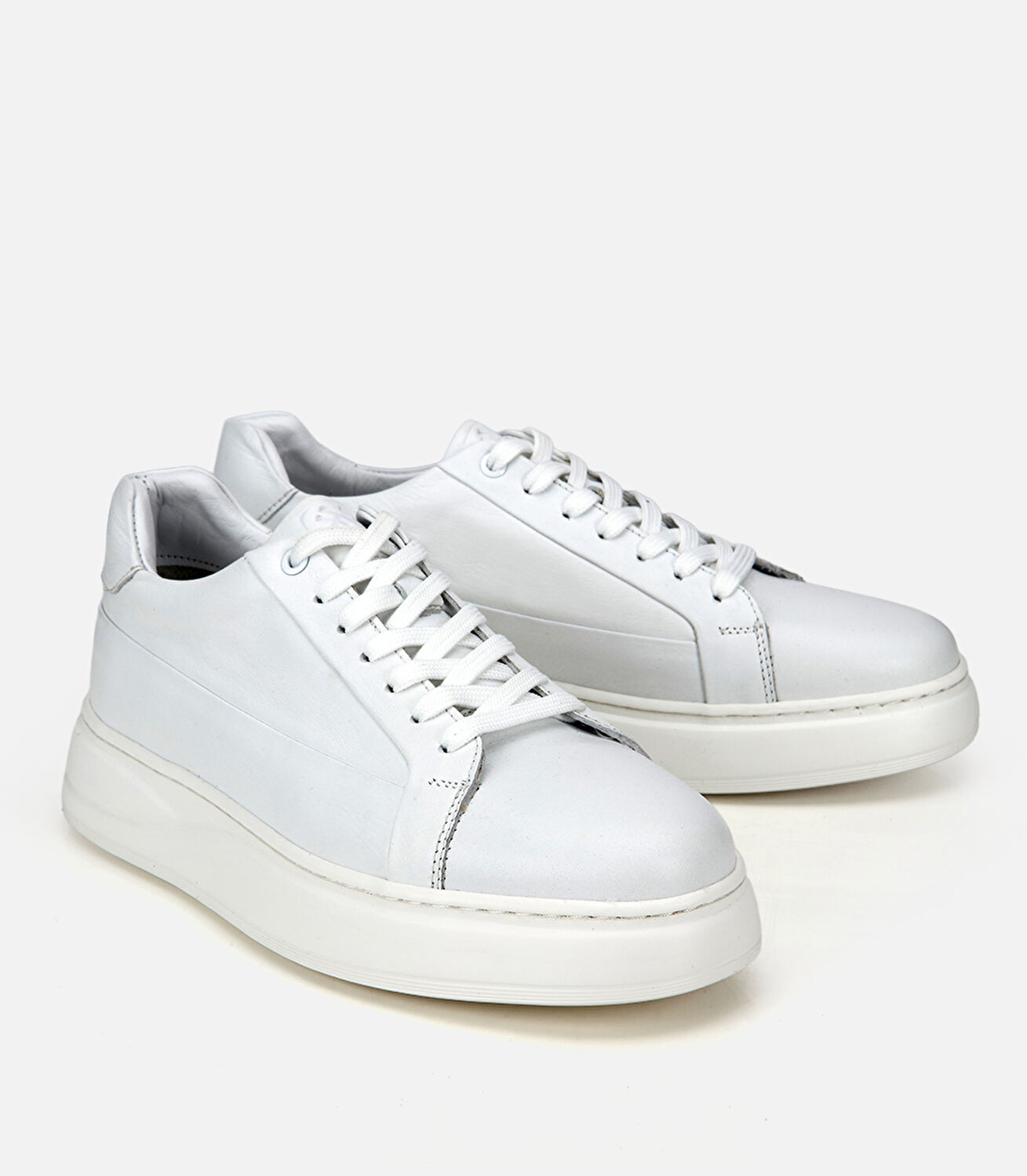 Erkek Deri Beyaz Yüksek Tabanlı Günlük Ayakkabı