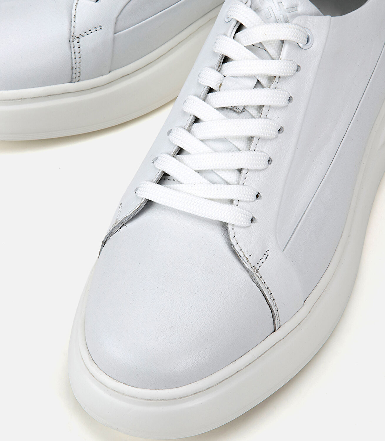 Erkek Deri Beyaz Yüksek Tabanlı Günlük Ayakkabı