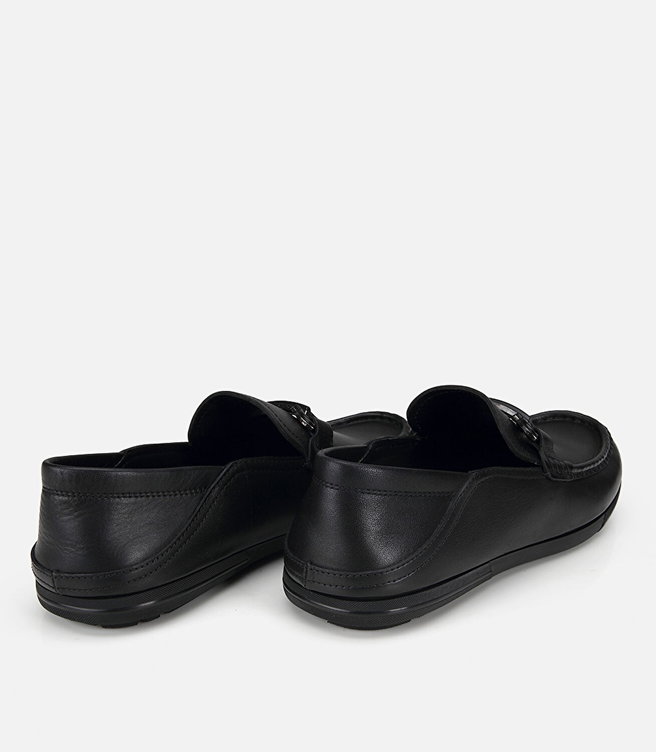 Erkek Deri Siyah Yumuşak Dokulu Tokalı Günlük Loafer