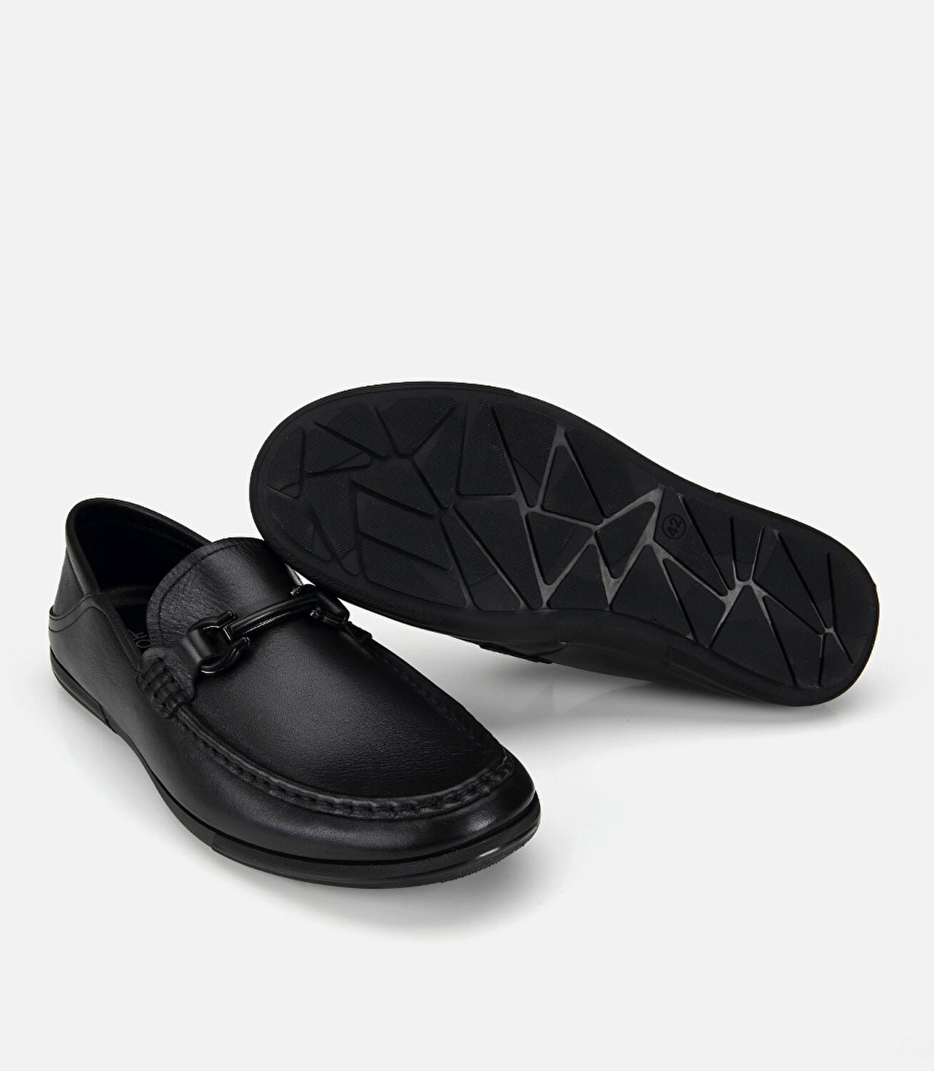 Erkek Deri Siyah Yumuşak Dokulu Tokalı Günlük Loafer