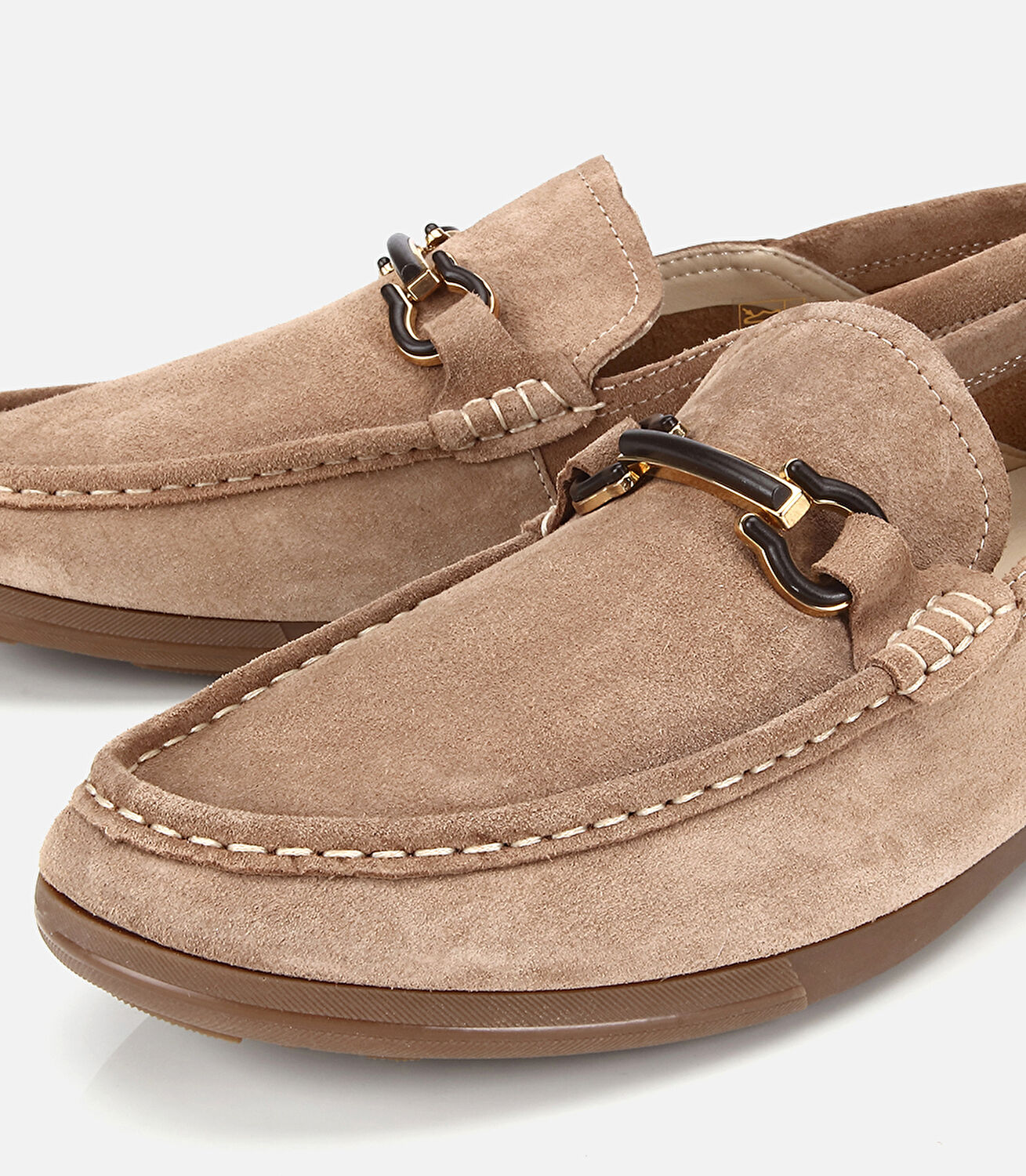 Erkek Süet Deri Bej Toka Detaylı Comfort Loafer Ayakkabı