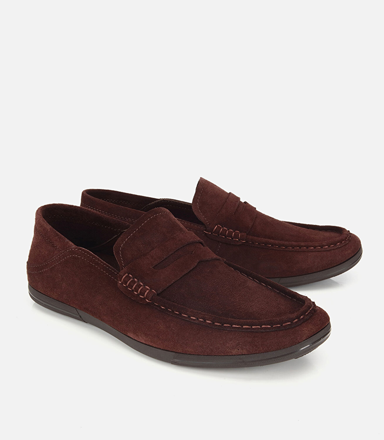 Erkek Süet Deri Kahverengi Comfort Loafer Ayakkabı