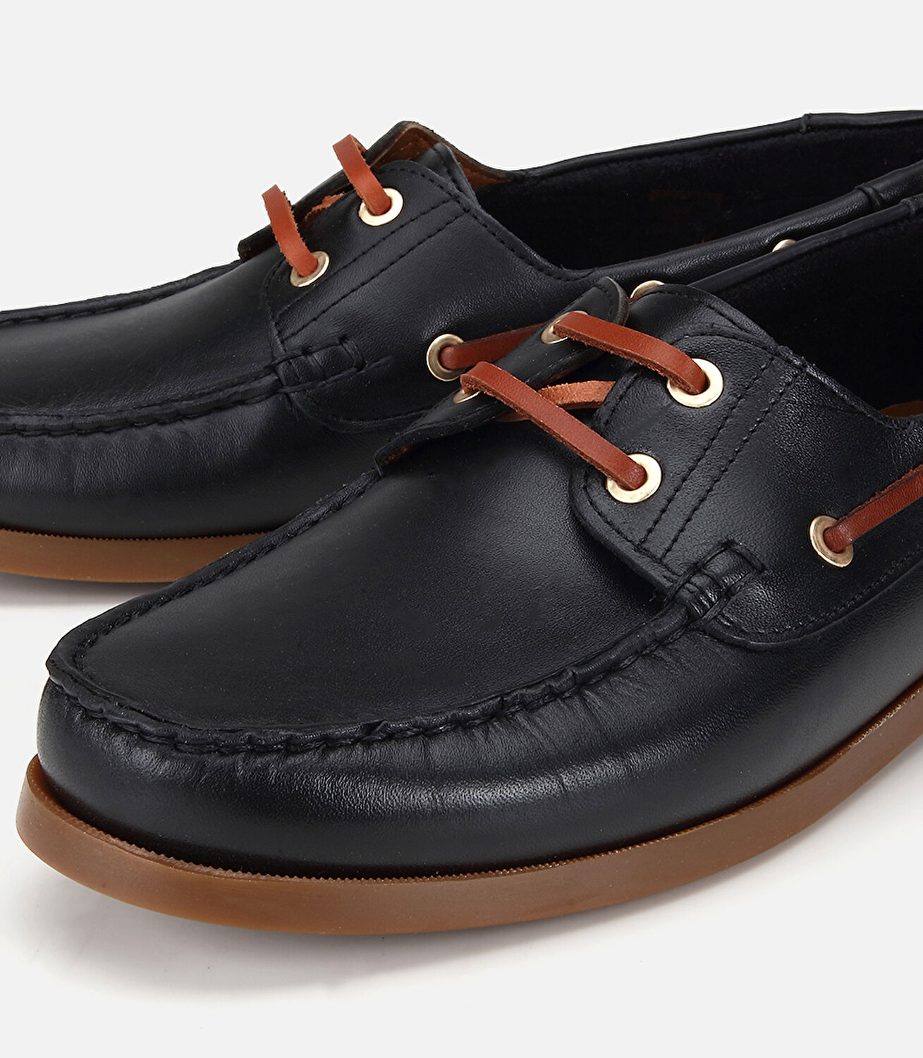 Erkek Deri Siyah Bağcık Detaylı Günlük Loafer