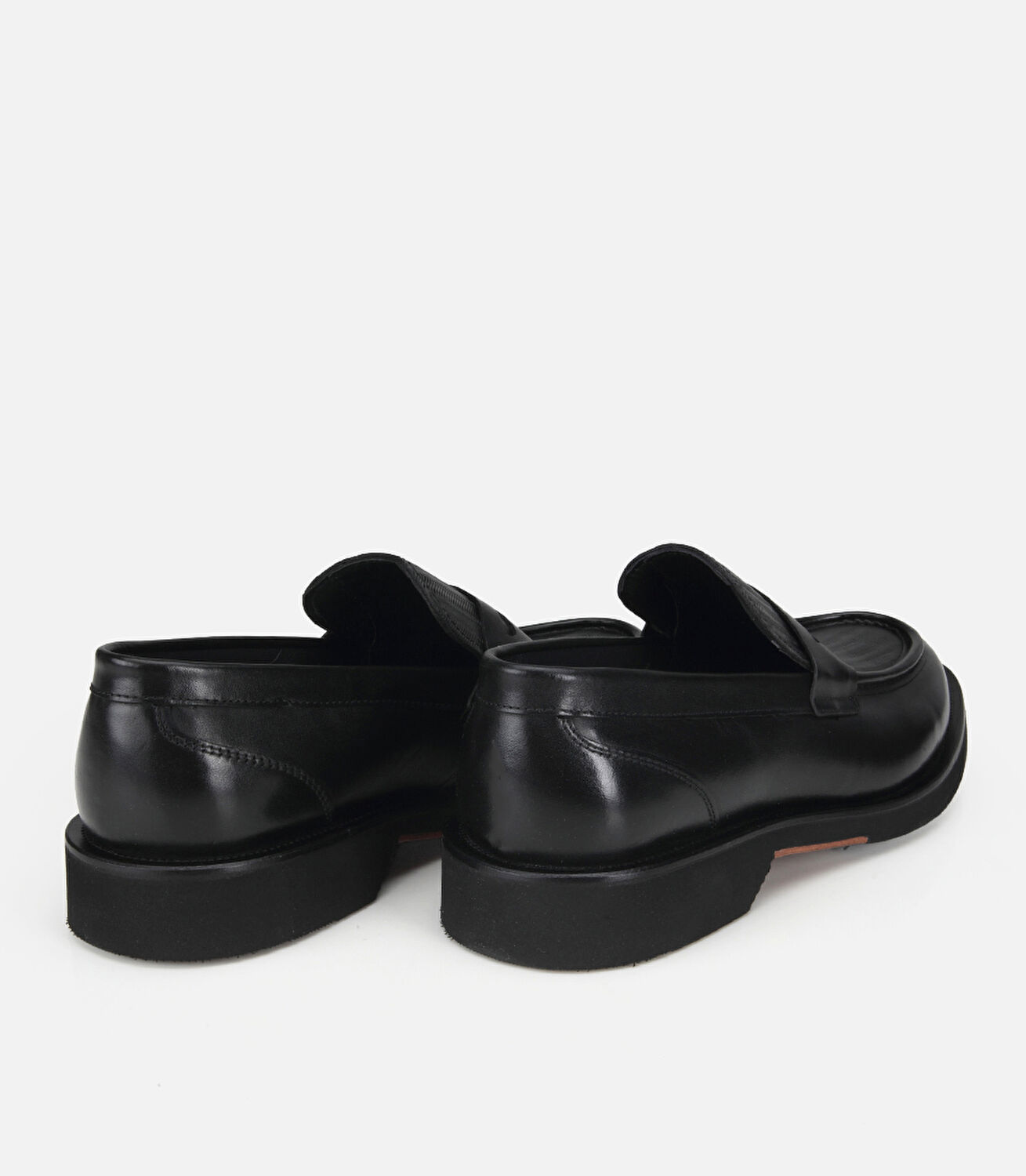 Erkek Deri Siyah Kalın Tabanlı Klasik Loafer