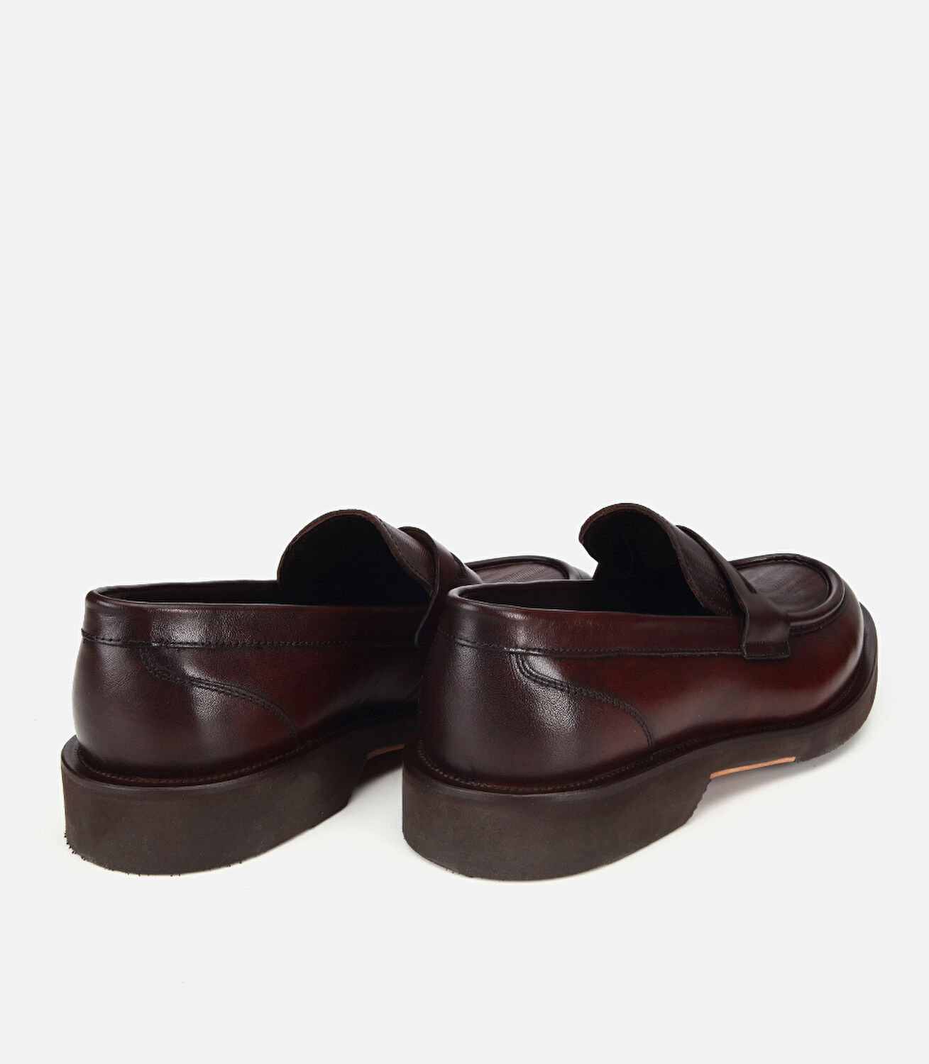 Erkek Deri Kahverengi Kalın Tabanlı Klasik Loafer