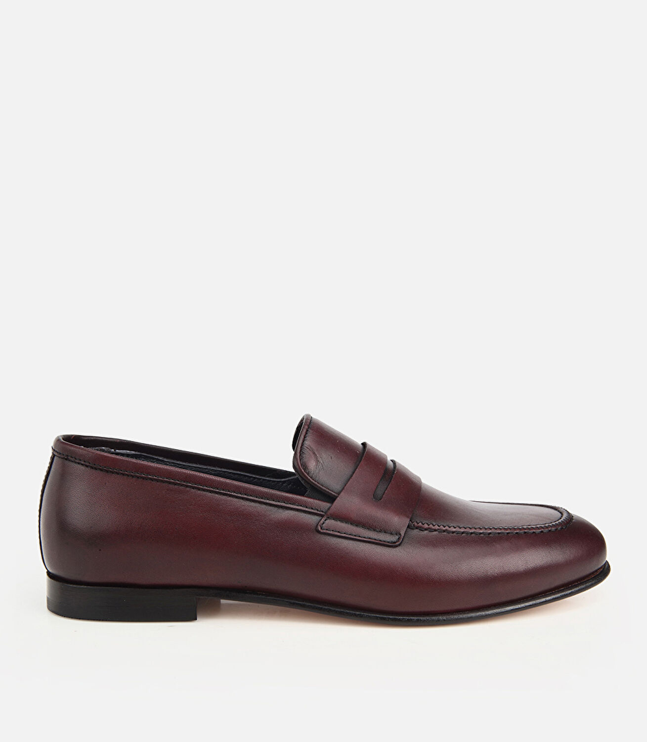 Erkek Deri Bordo Klasik Loafer