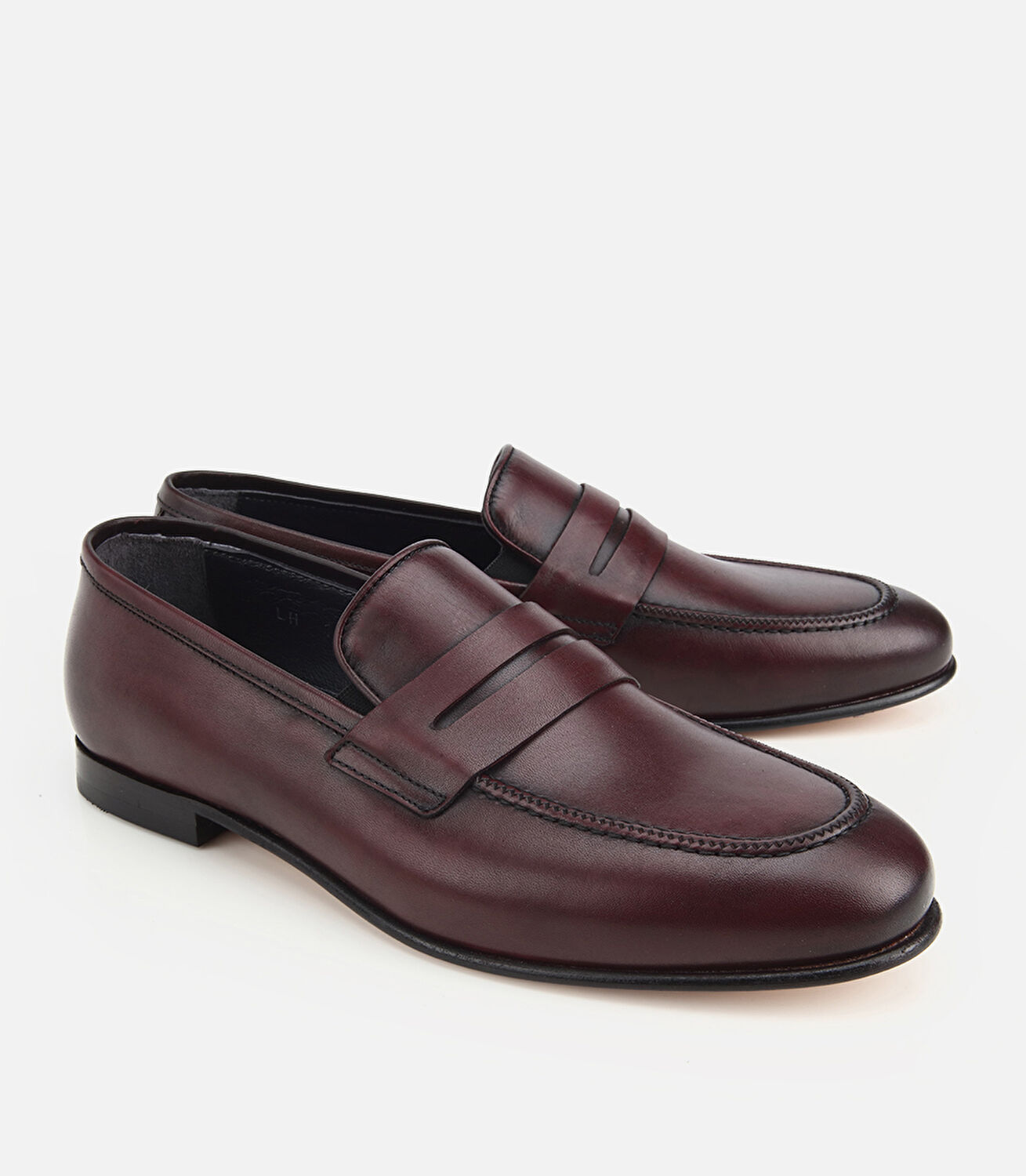 Erkek Deri Bordo Klasik Loafer