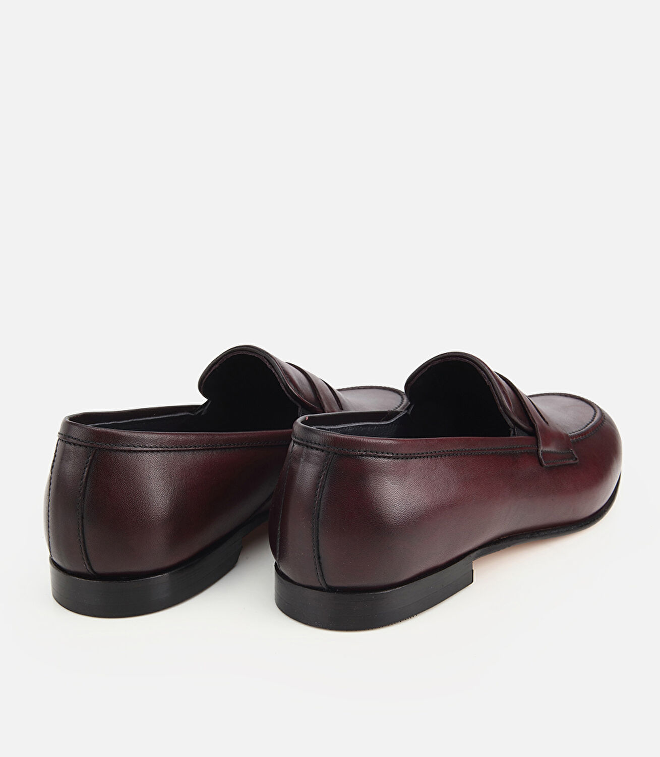 Erkek Deri Bordo Klasik Loafer
