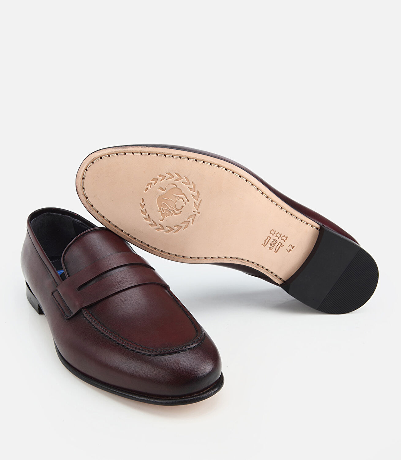Erkek Deri Bordo Klasik Loafer