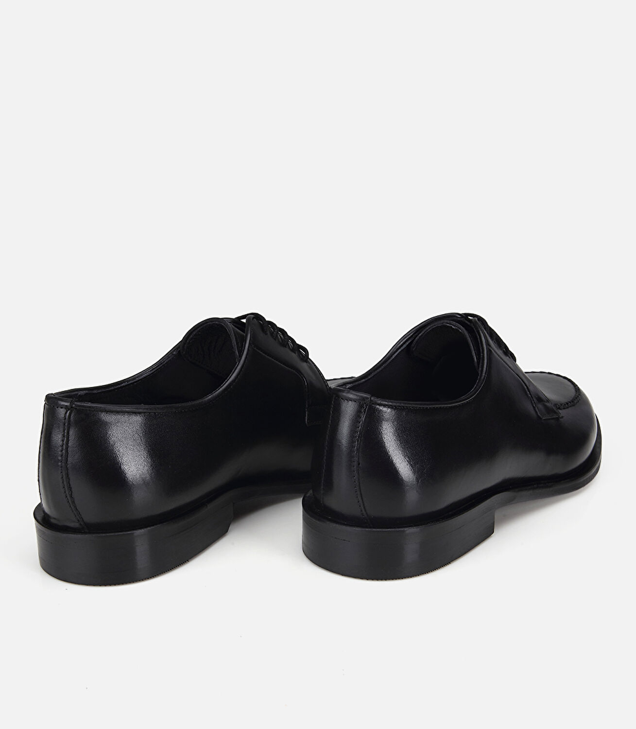 Erkek Deri Siyah Dikiş Detaylı Klasik Ayakkabı