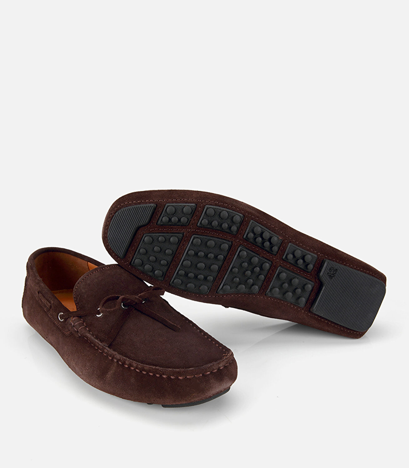 Erkek Süet Deri Kahverengi Fiyonk Detaylı Günlük Loafer