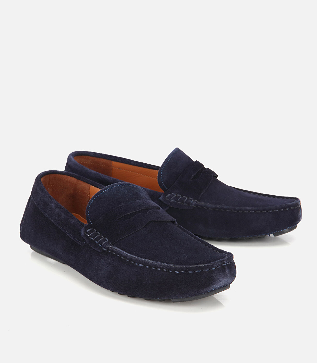 Erkek Süet Deri Lacivert Rahat Günlük Loafer