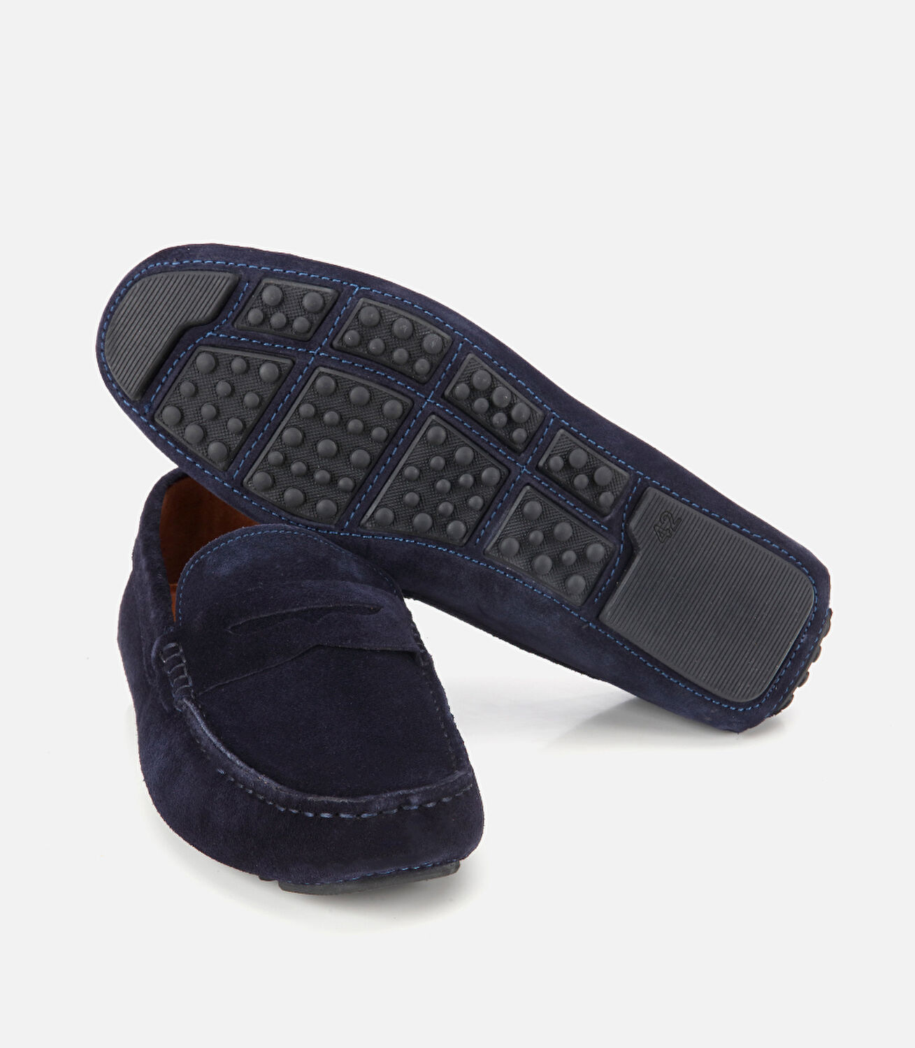 Erkek Süet Deri Lacivert Rahat Günlük Loafer