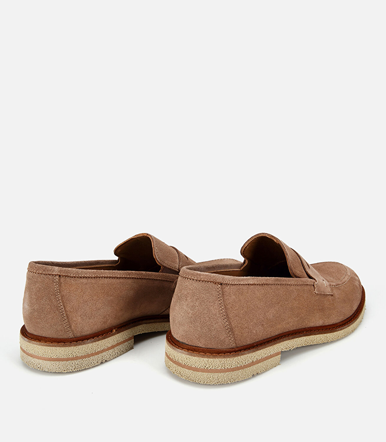 Erkek Süet Deri Bej Klasik Loafer