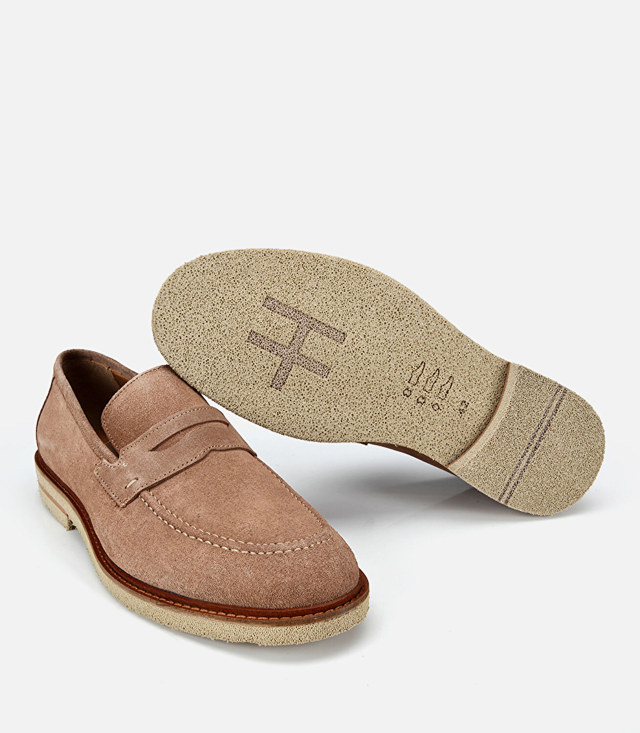 Erkek Süet Deri Bej Klasik Loafer