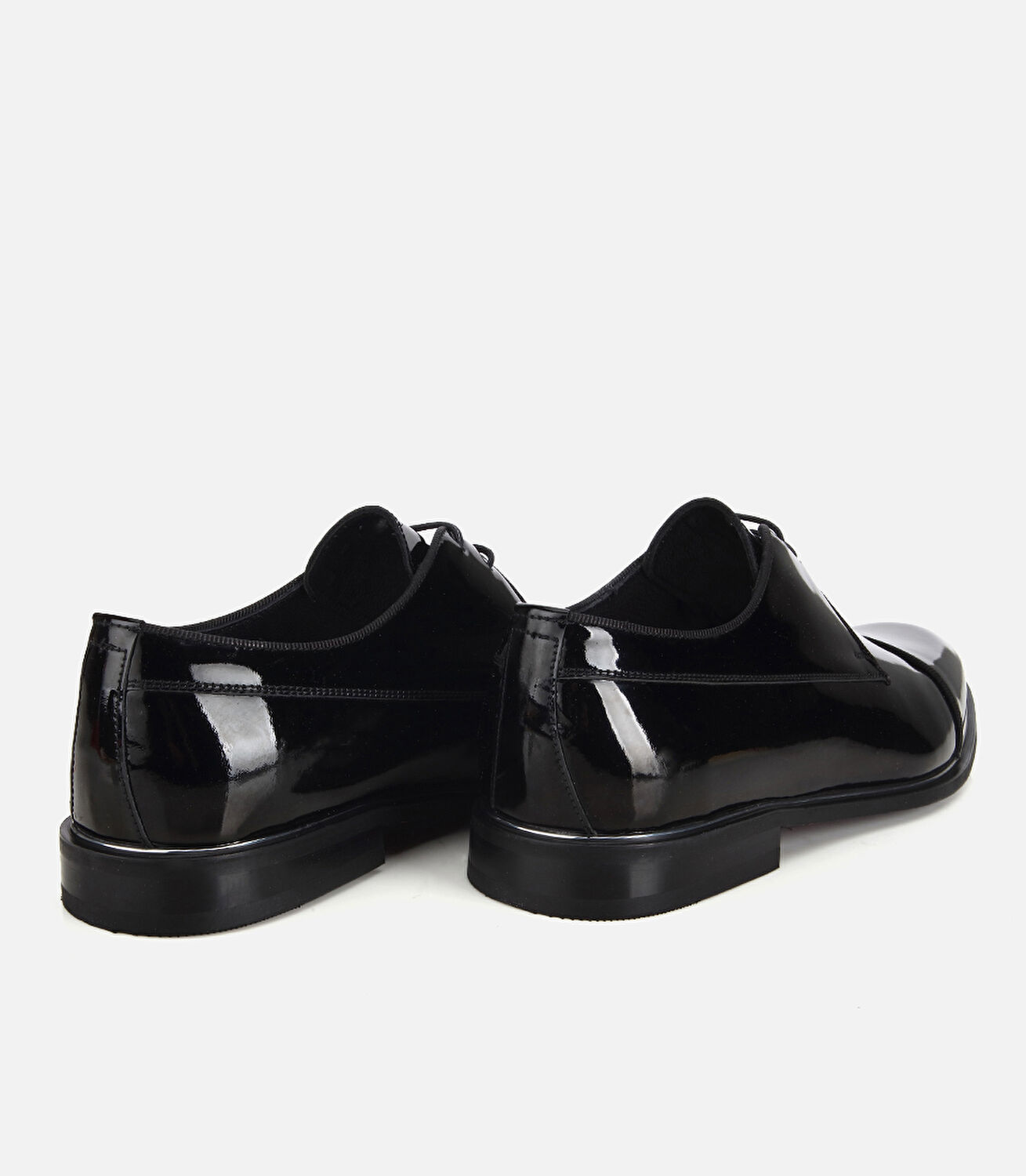 Erkek Rugan Deri Siyah Metal Detaylı Klasik Ayakkabı