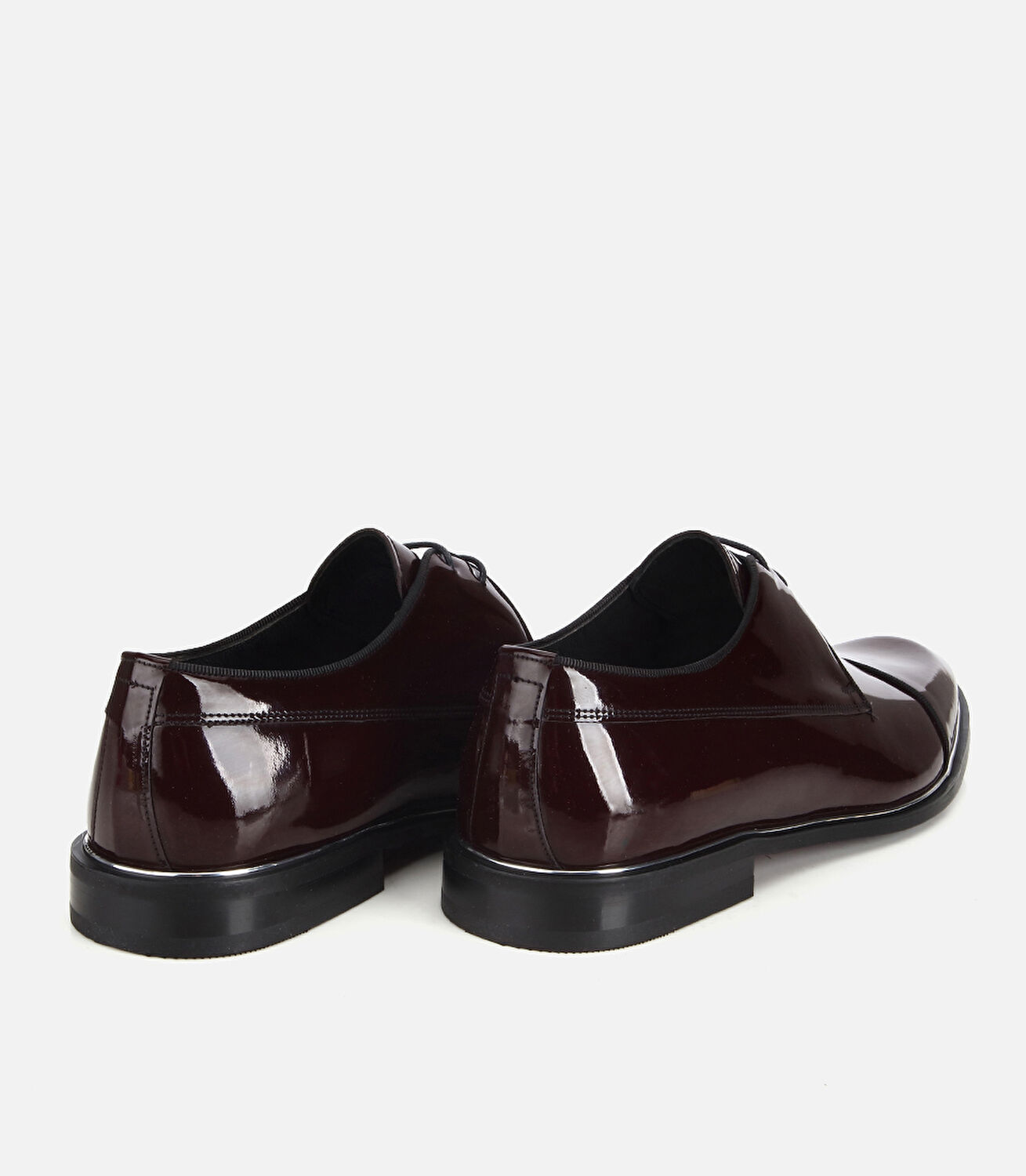 Erkek Rugan Deri Bordo Metal Detaylı Klasik Ayakkabı