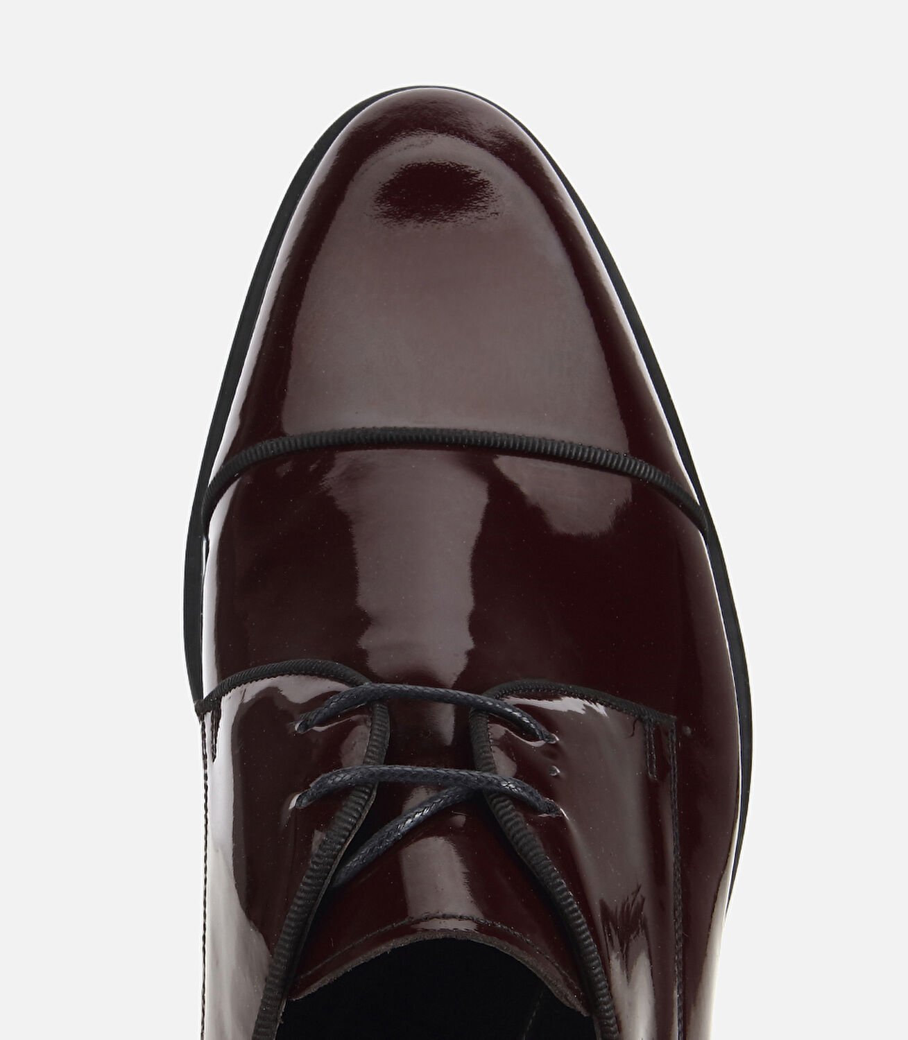 Erkek Rugan Deri Bordo Metal Detaylı Klasik Ayakkabı