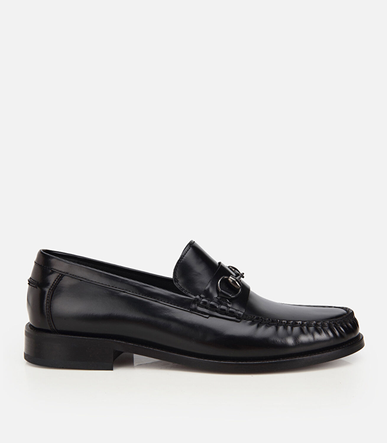 Erkek Deri Siyah Toka Detaylı Klasik Loafer