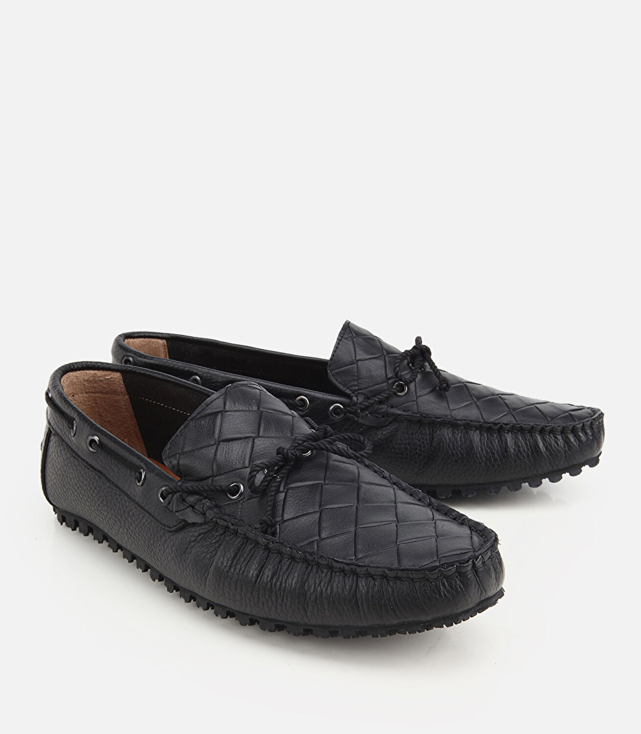 Erkek Deri Siyah Kroko Detaylı Günlük Loafer