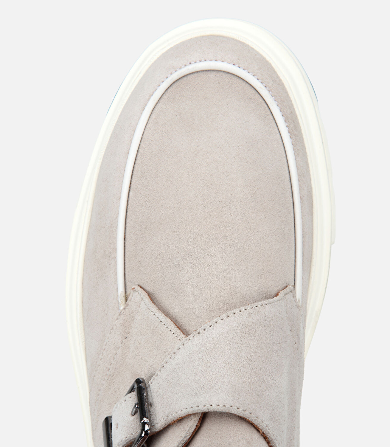 Erkek Süet Deri Bej Toka Detaylı Kalın Tabanlı Günlük Ayakkabı