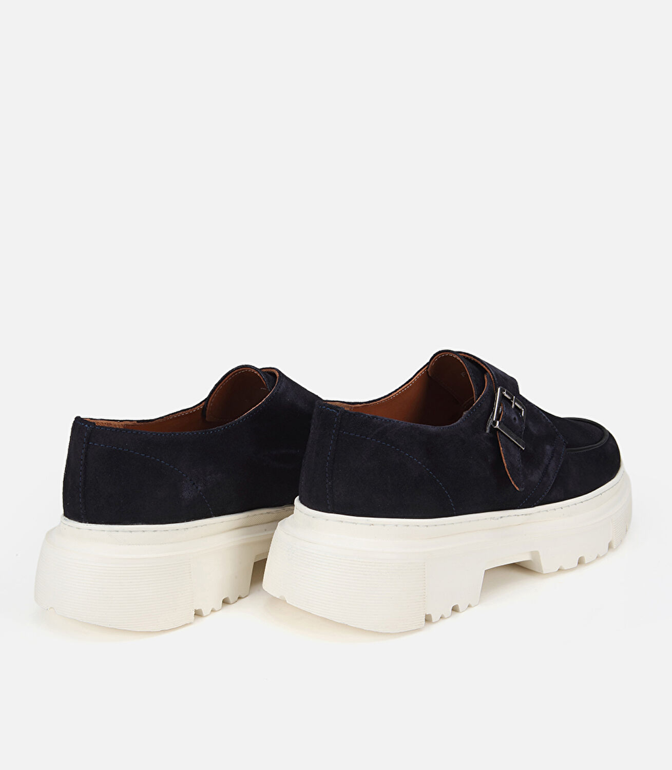 Erkek Süet Deri Lacivert Toka Detaylı Kalın Tabanlı Günlük Ayakkabı