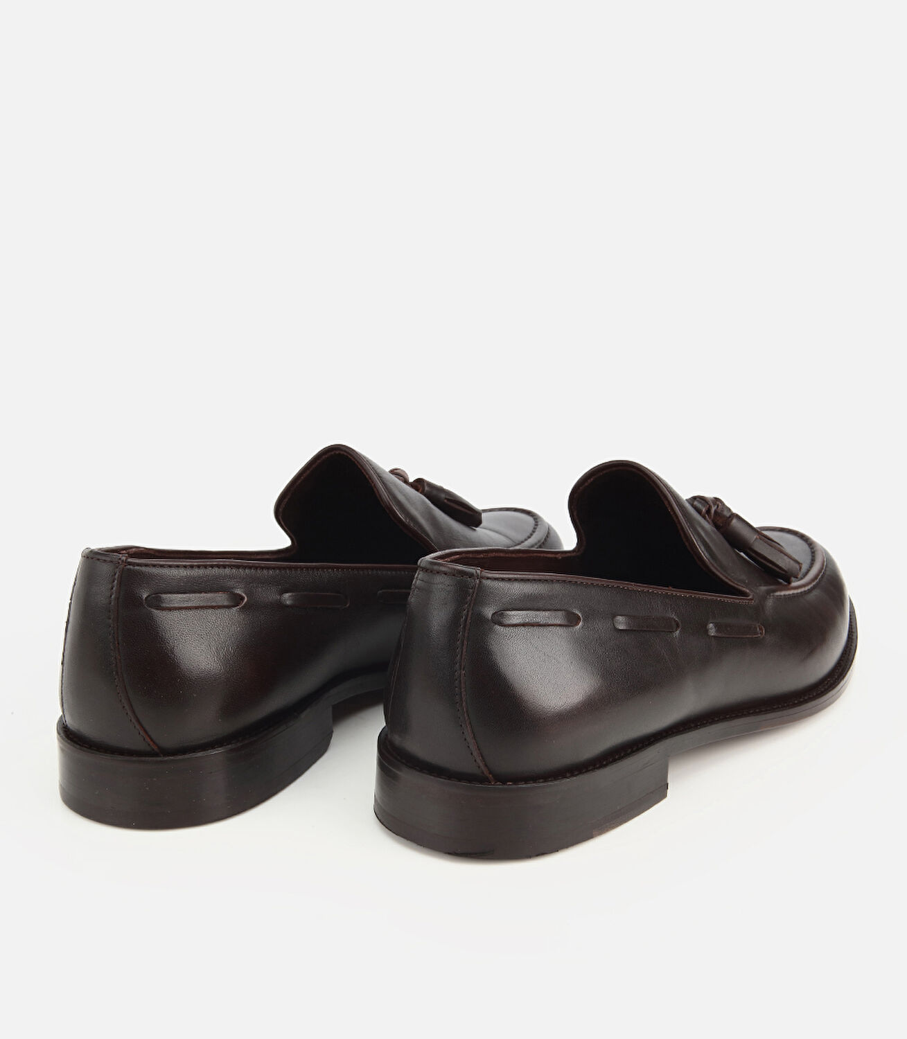 Erkek Deri Kahverengi Püskül Detaylı Klasik Loafer