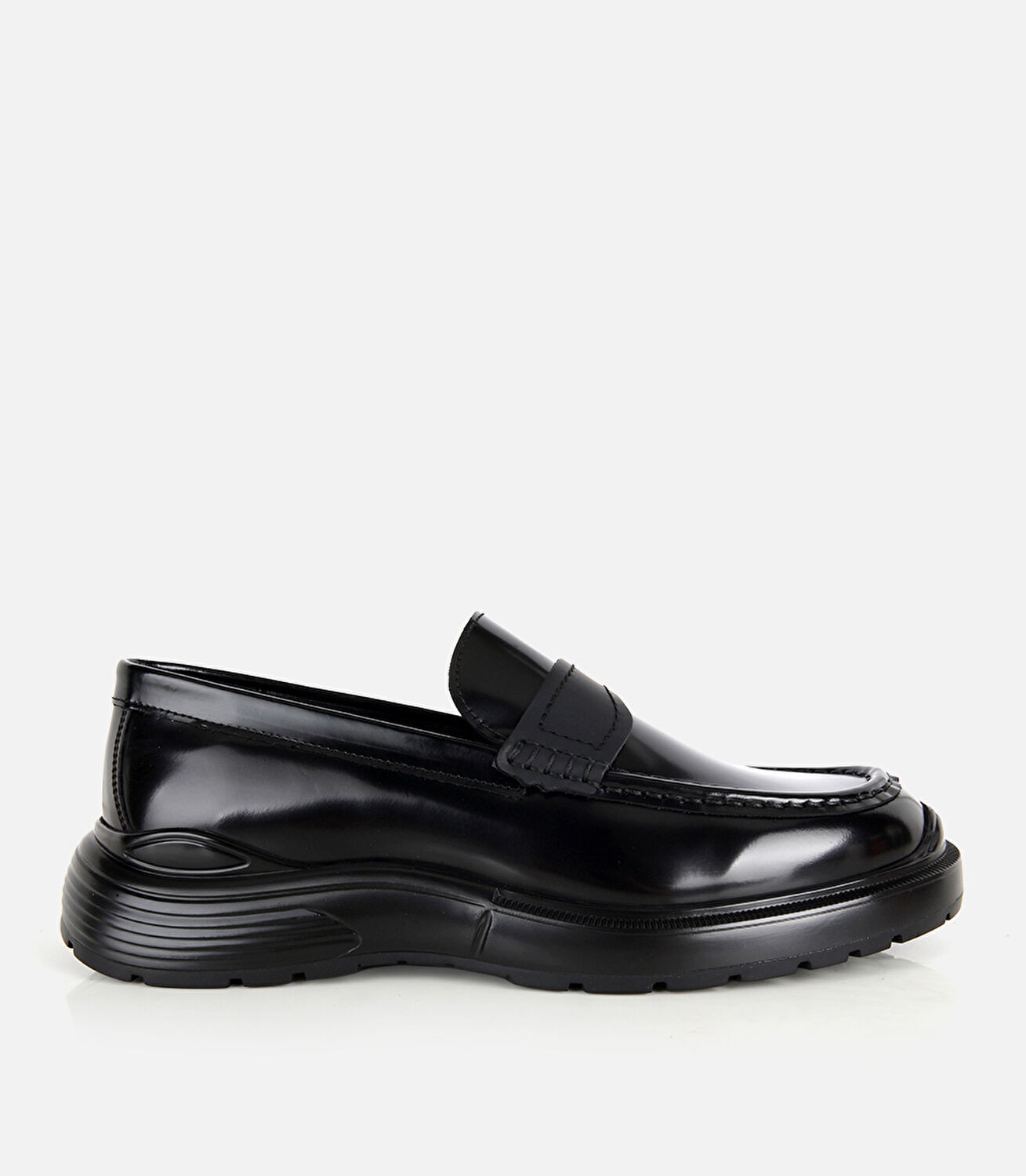 Erkek Rugan Deri Siyah Burun Detaylı Klasik Loafer