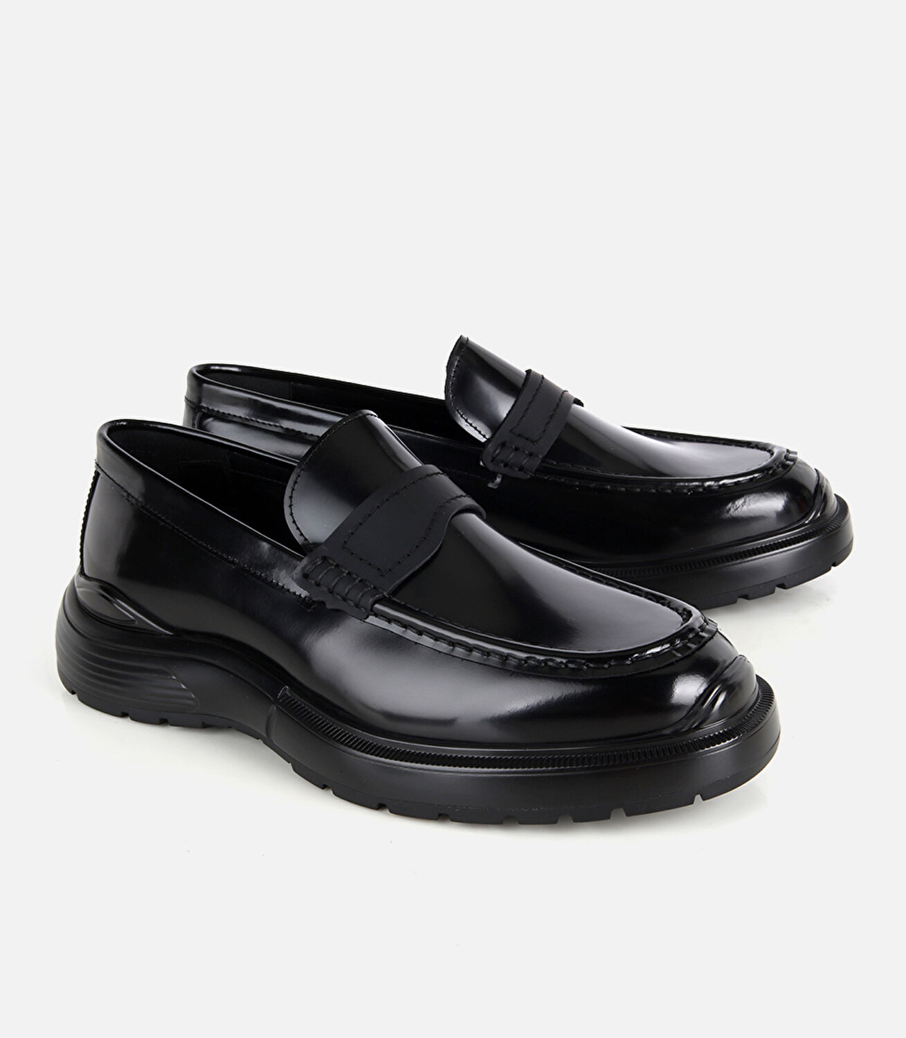 Erkek Rugan Deri Siyah Burun Detaylı Klasik Loafer