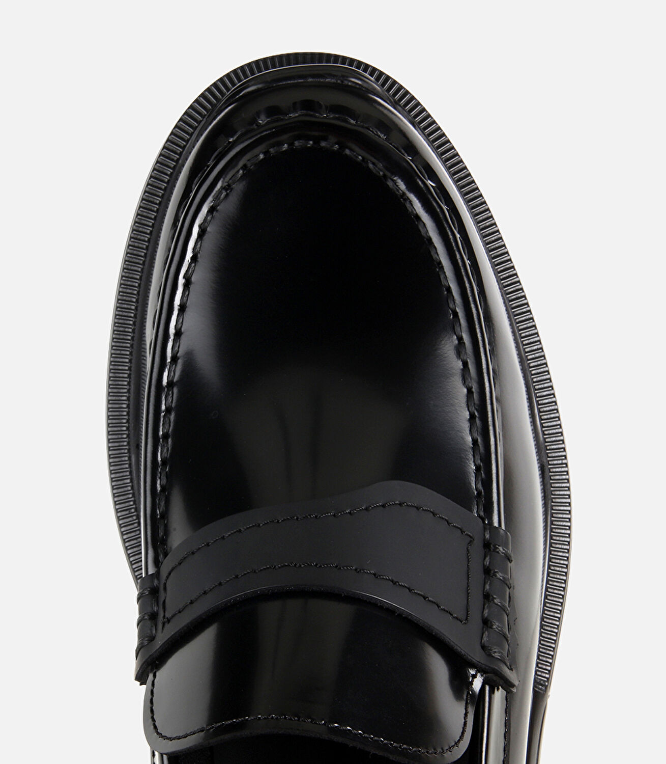 Erkek Rugan Deri Siyah Burun Detaylı Klasik Loafer