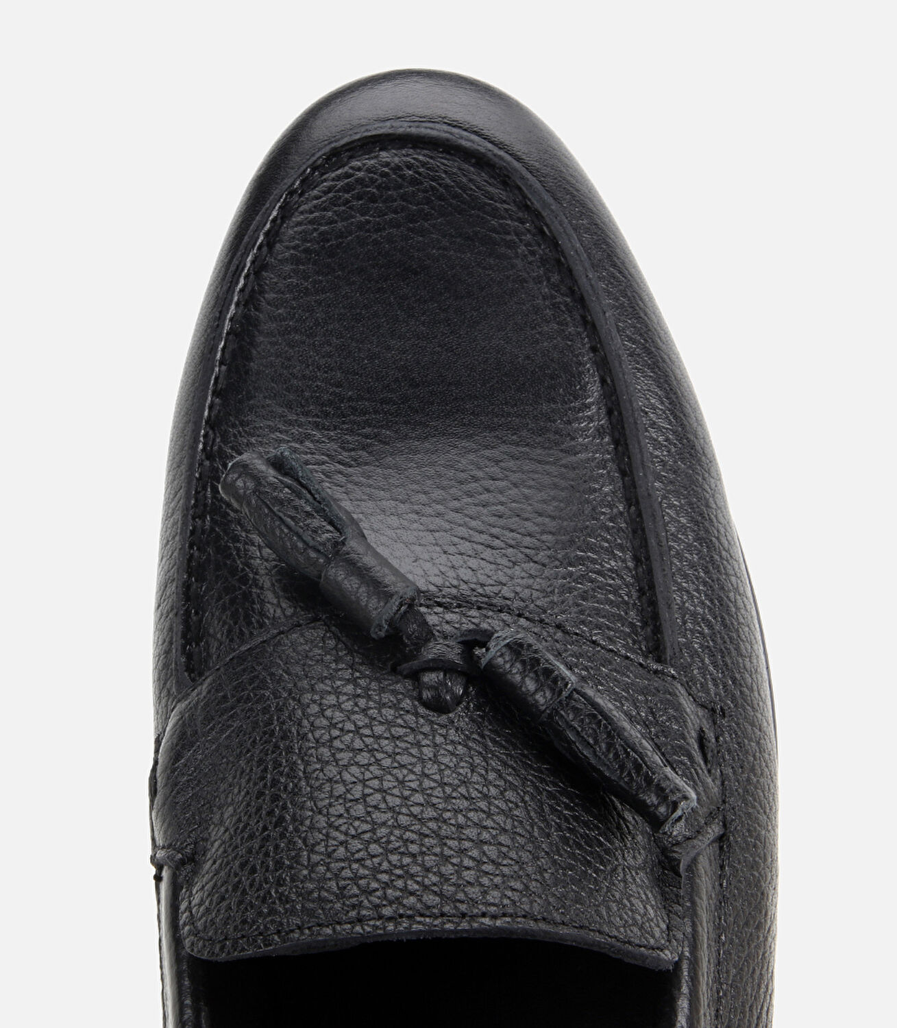 Erkek Deri Siyah Yumuşak Dokulu Püskül Detaylı Klasik Loafer