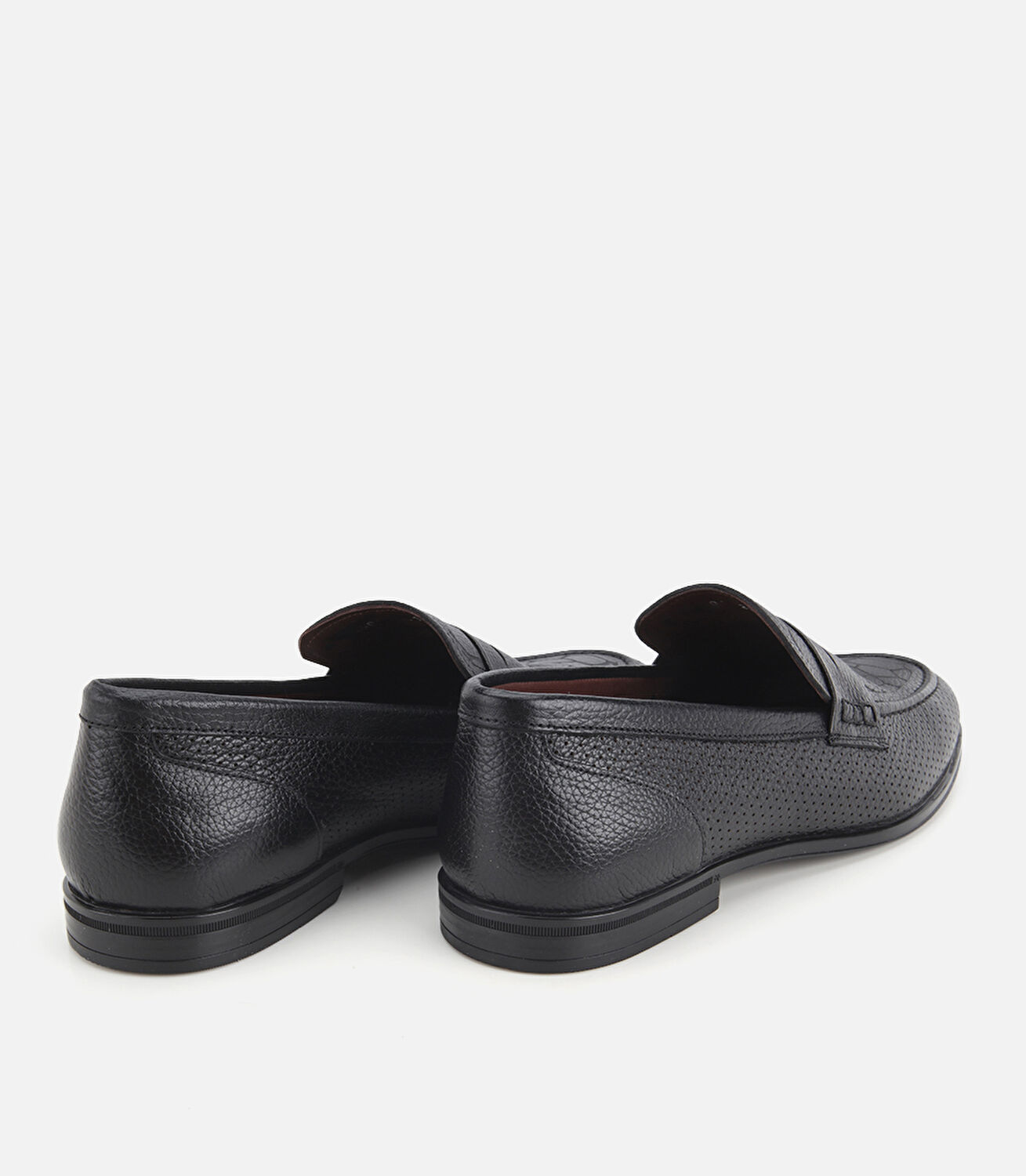 Erkek Deri Siyah Yumuşak Dokulu Baskılı Klasik Loafer