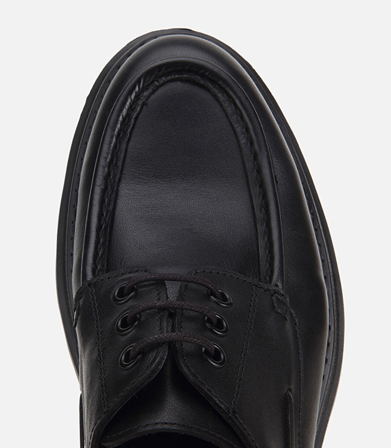 Erkek Deri Siyah Bağcık Detaylı Klasik Loafer