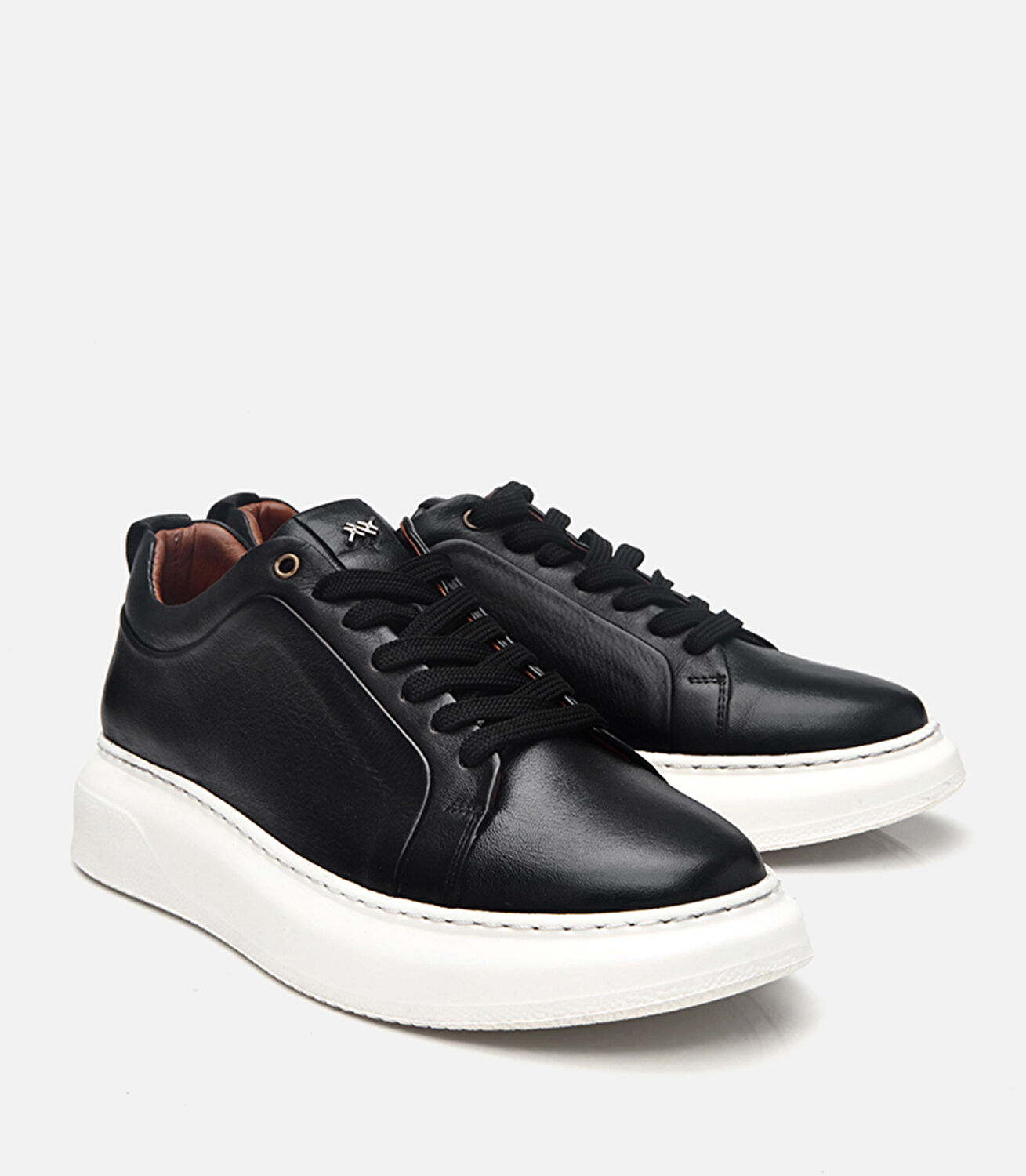 Erkek Deri Siyah Hafif Tabanlı Spor Ayakkabı