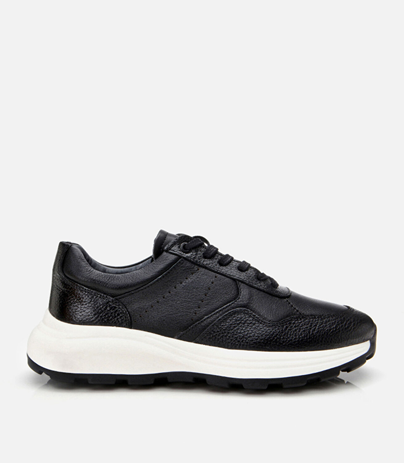 Erkek Deri Siyah Spor Ayakkabı