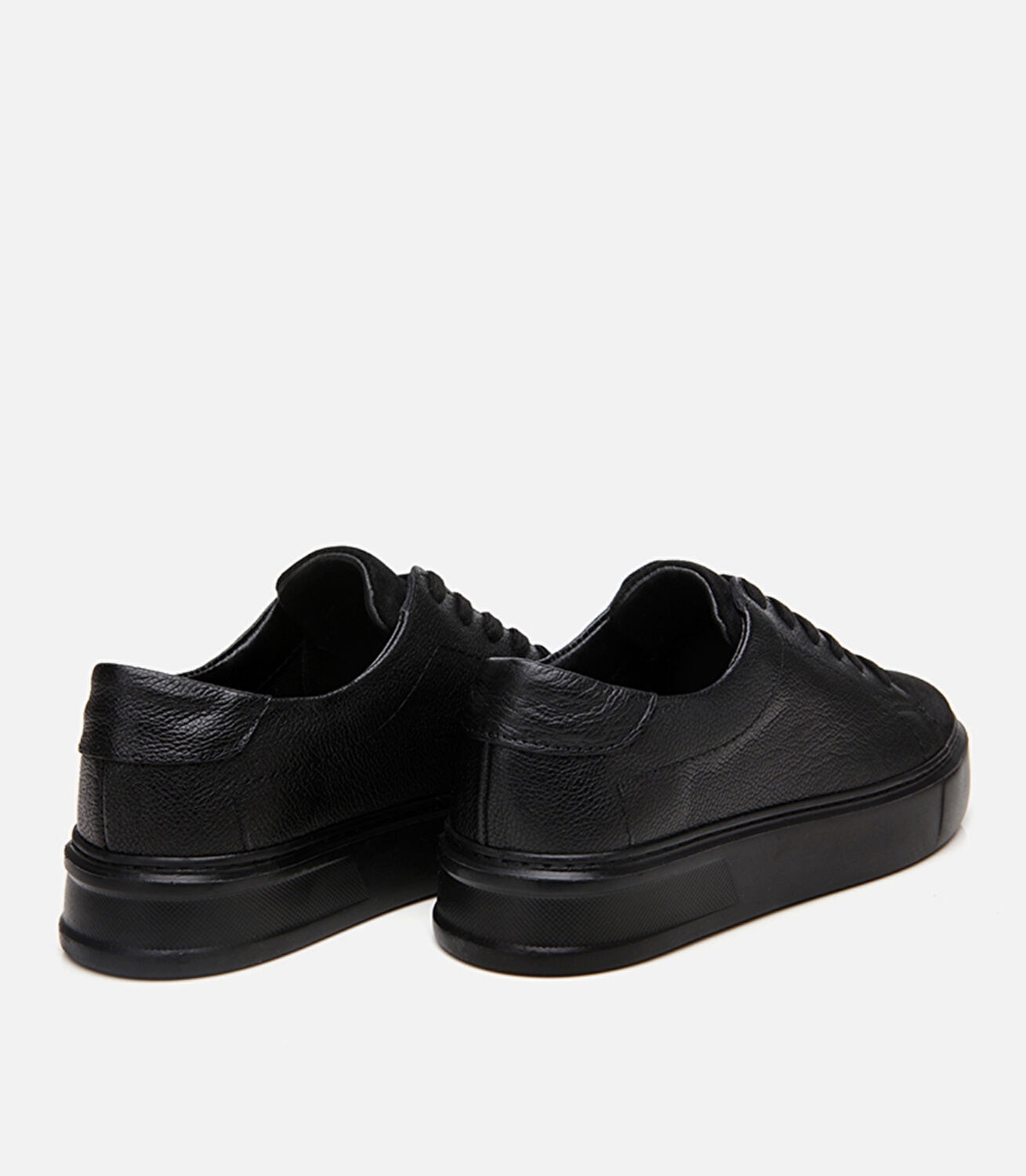 Erkek Deri Siyah Hafif Tabanlı Spor Ayakkabı