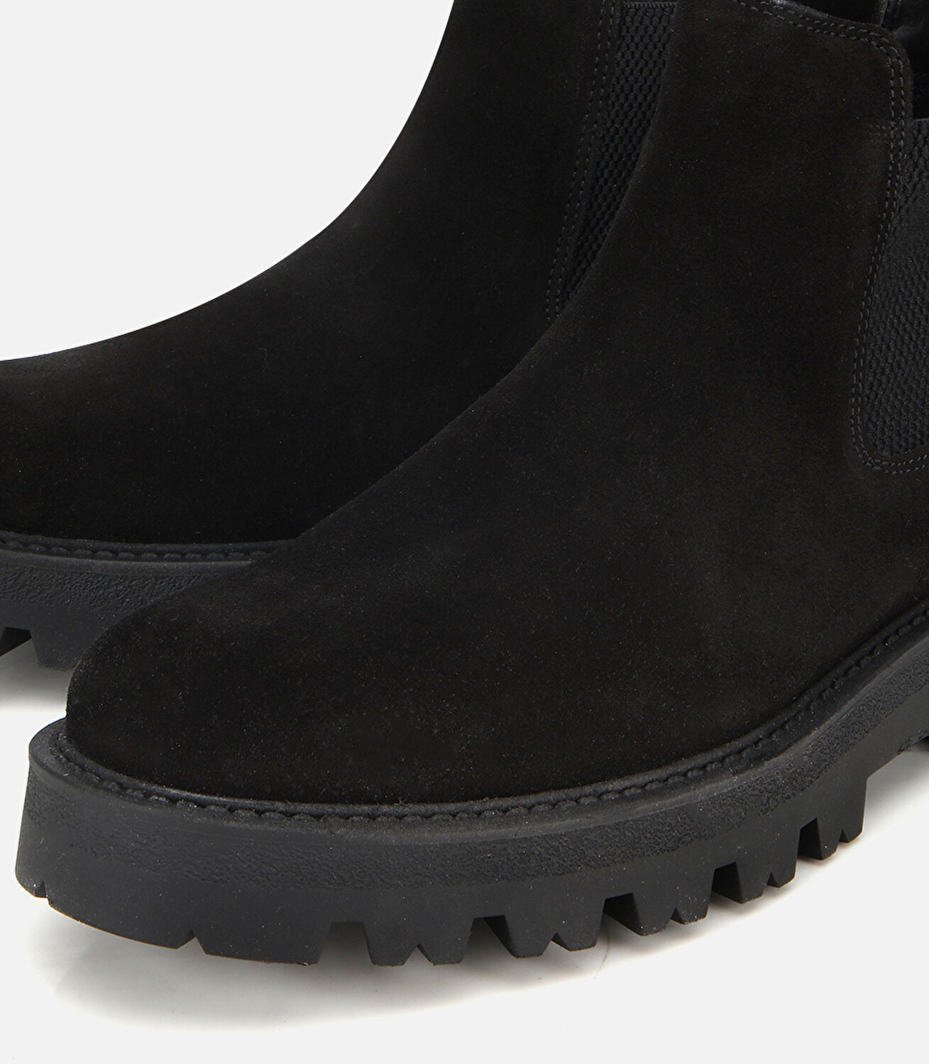 Erkek Süet Deri Siyah Lastik Detaylı Chelsea Bot