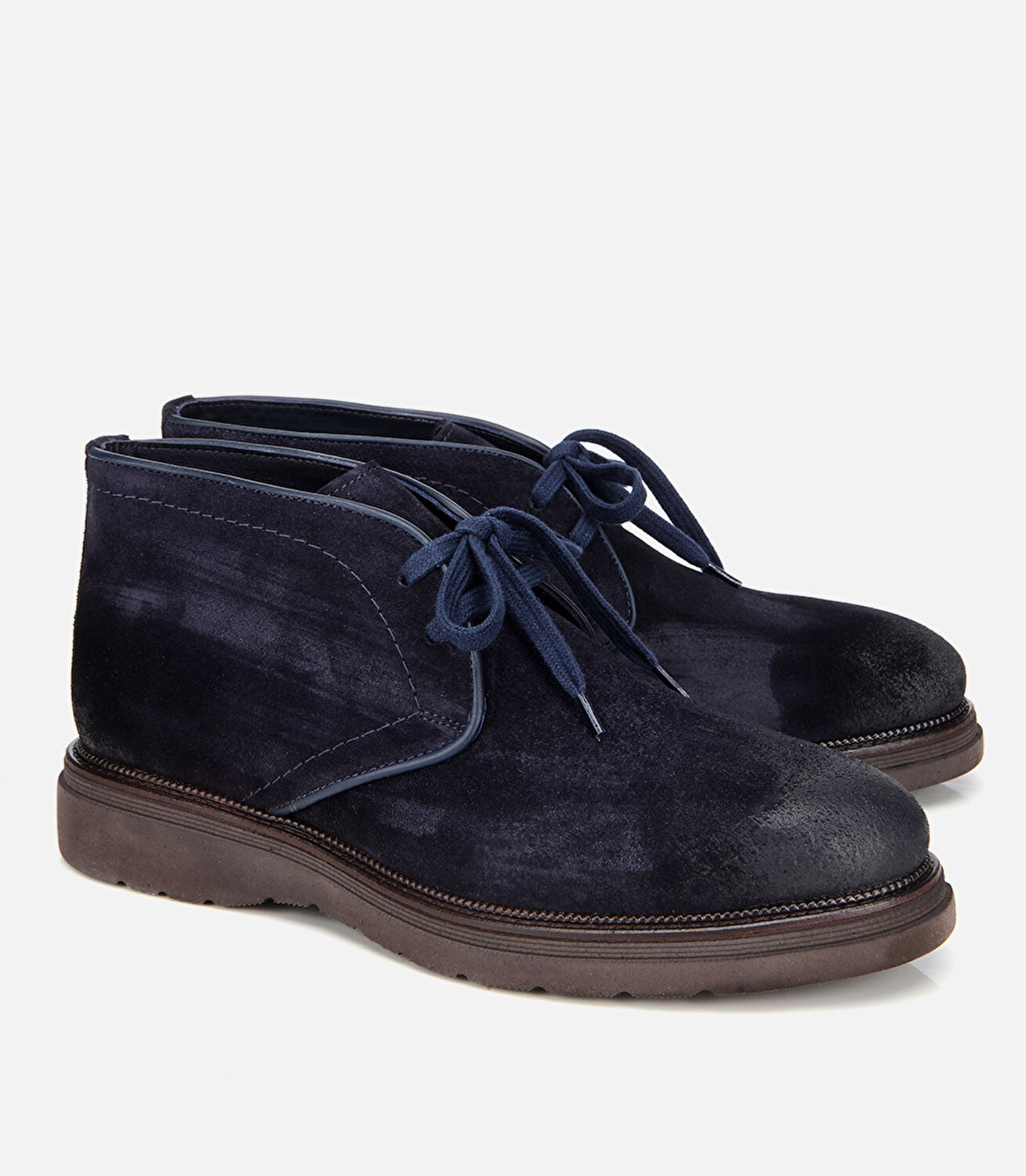 Erkek Süet Deri Lacivert Bağcıklı Casual Bot