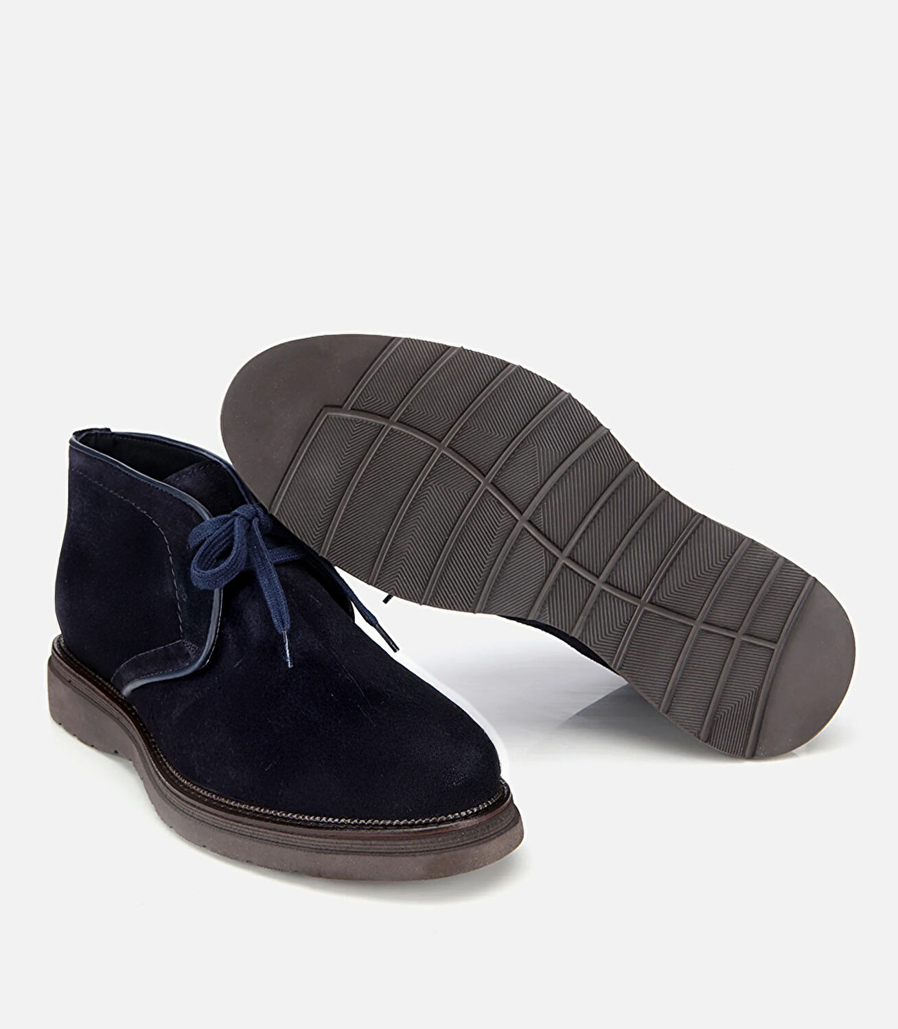 Erkek Süet Deri Lacivert Bağcıklı Casual Bot