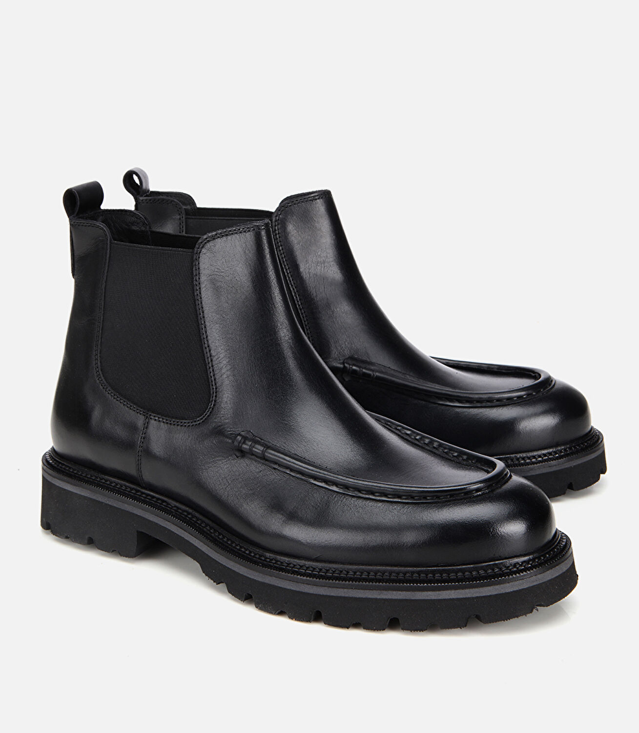 Erkek Deri Siyah Dikiş Detaylı Chelsea Bot