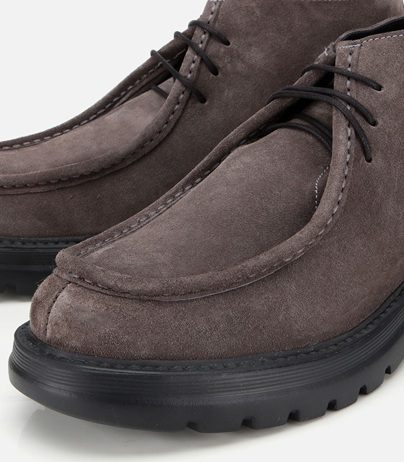 Erkek Süet Deri Gri Dikiş Detaylı Chelsea Bot