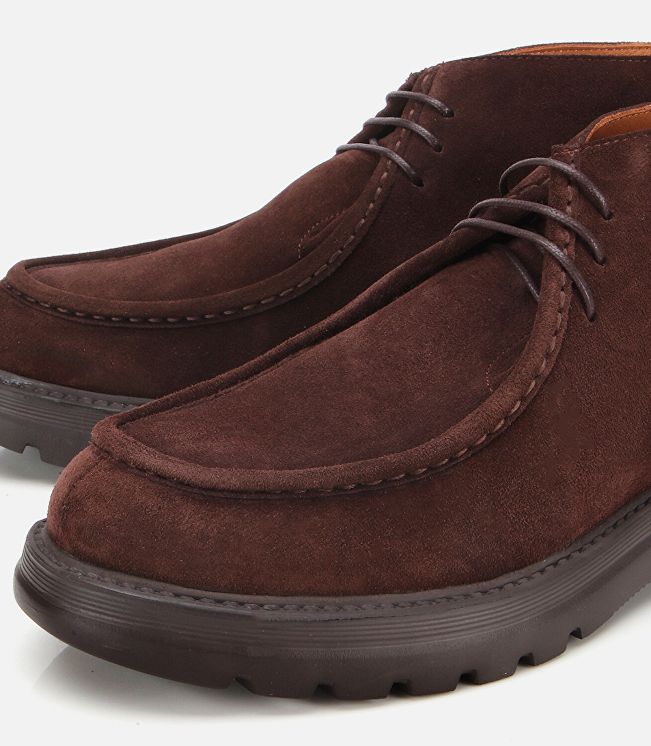 Erkek Süet Deri Kahverengi Dikiş Detaylı Chelsea Bot