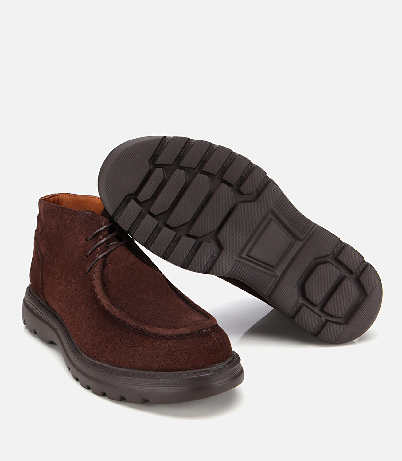 Erkek Süet Deri Kahverengi Dikiş Detaylı Chelsea Bot