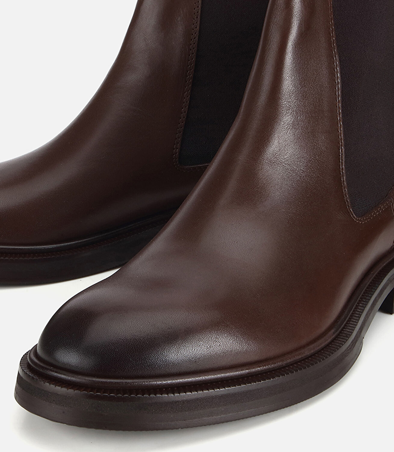 Erkek Deri Kahverengi Lastik Detaylı Chelsea Bot