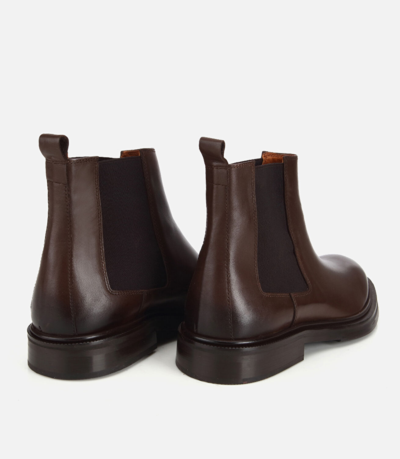 Erkek Deri Kahverengi Lastik Detaylı Chelsea Bot