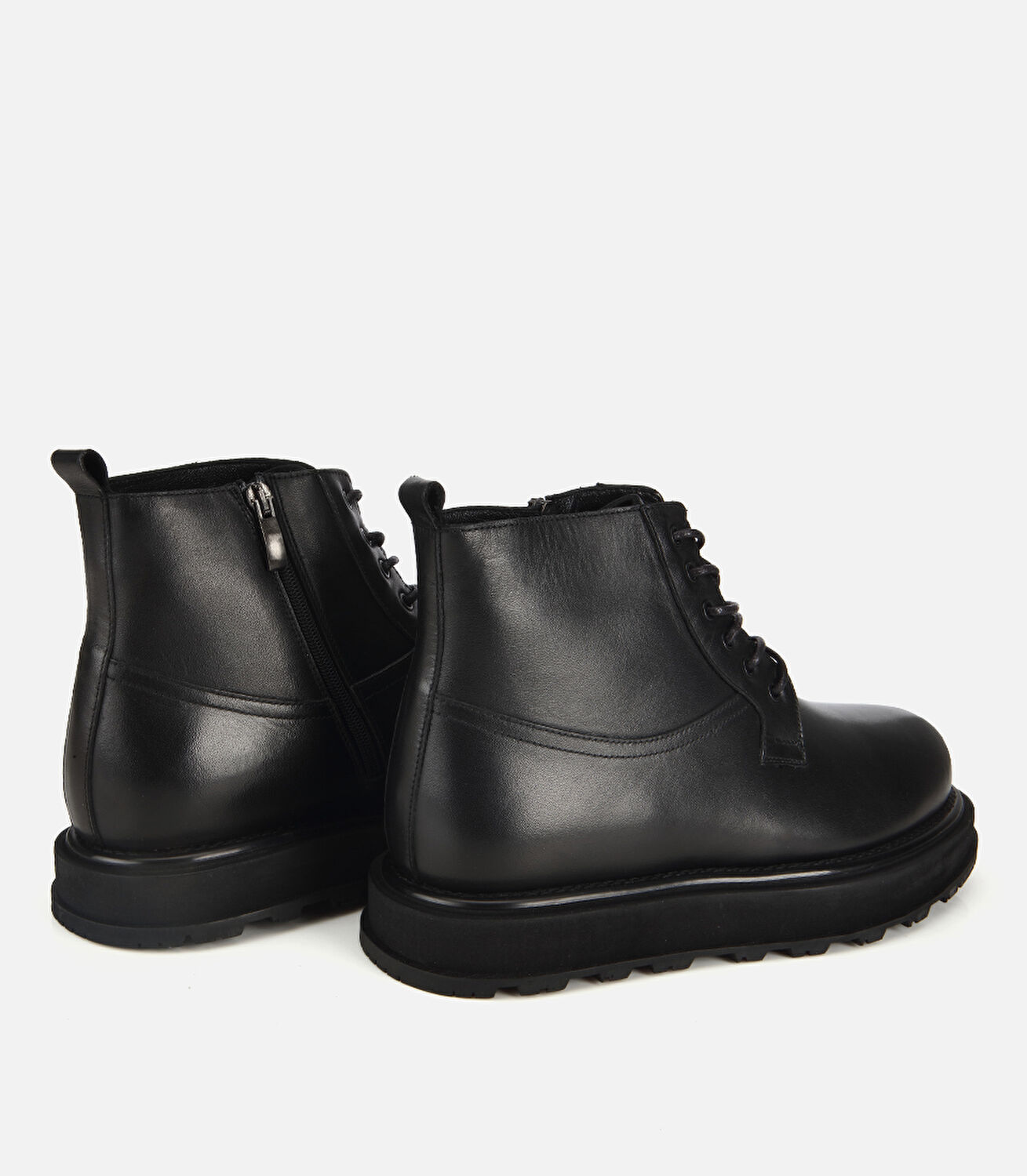 Erkek Deri Siyah Hafif Tabanlı Yüksek Tabanlı Casual Bot
