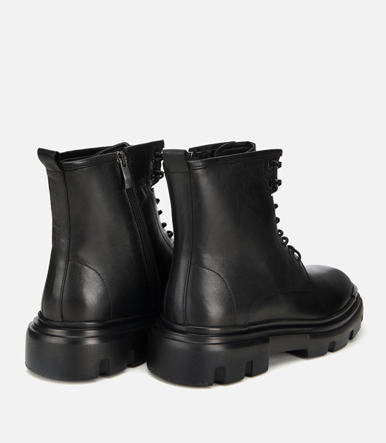 Erkek Deri Siyah Metal Detaylı Casual Bot